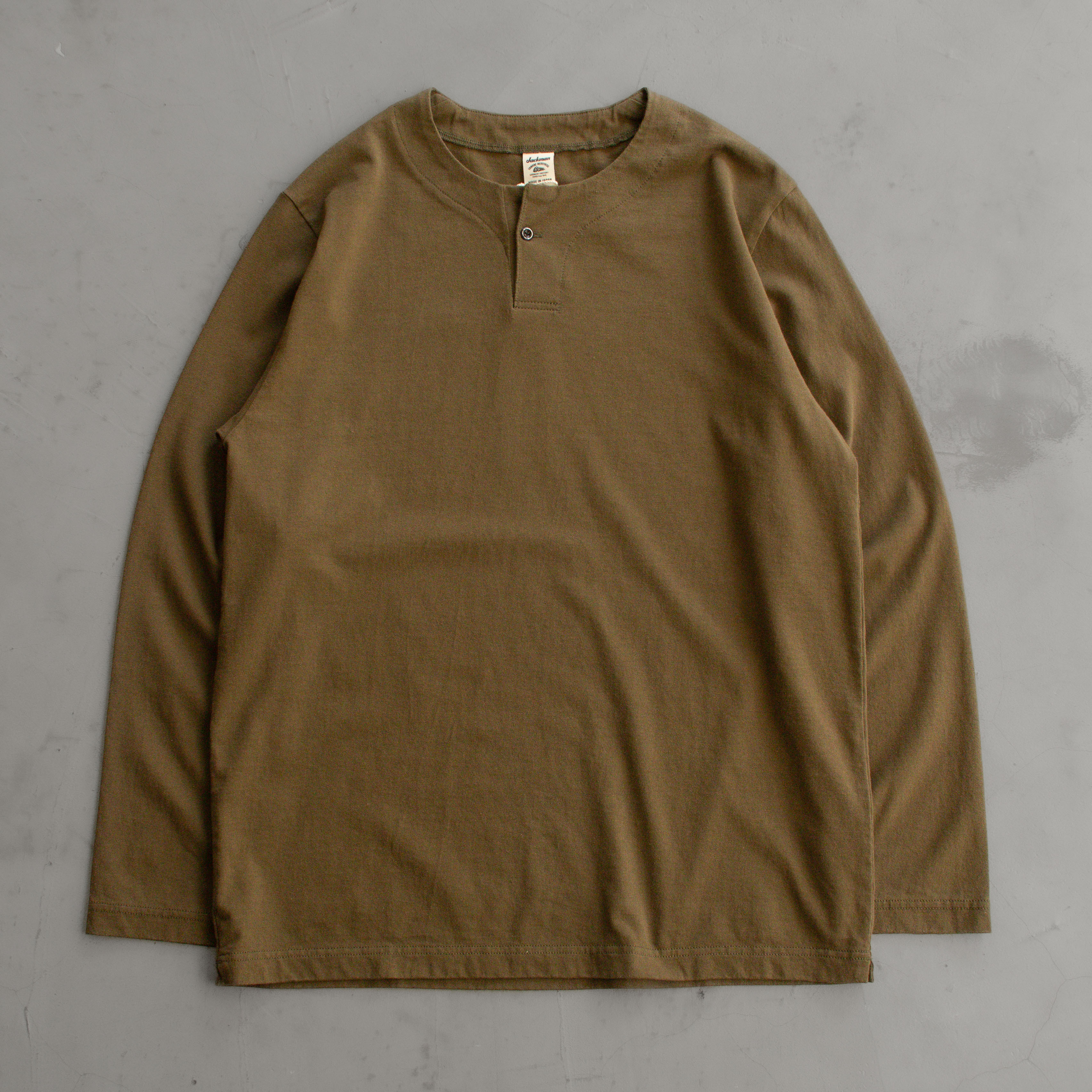 JACKMAN HENLEY NECK L/S T-SHIRT 3 COLORS 日本製 亨利領 長袖 T恤 三色