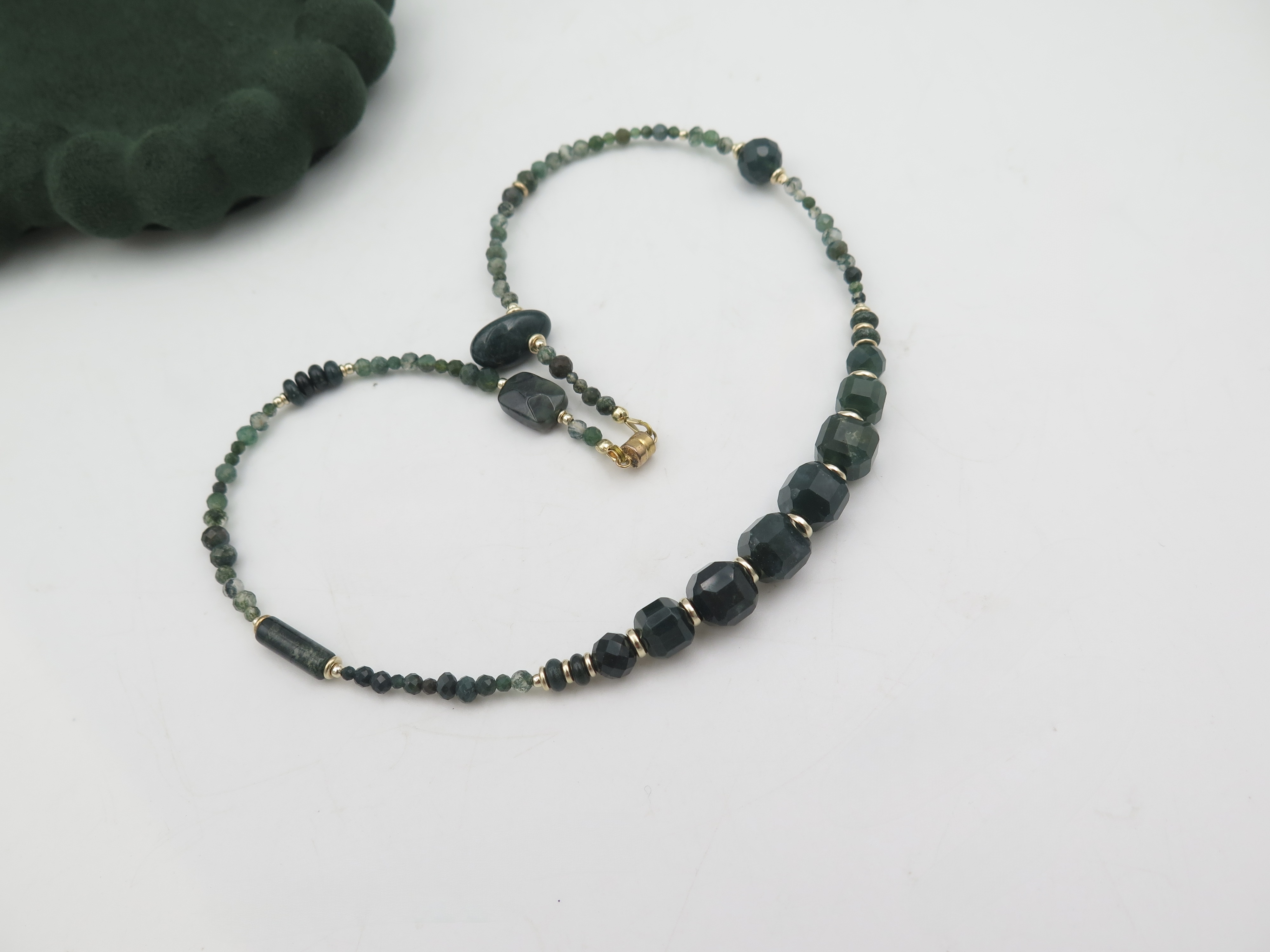 COLE COOL Natural Moss Agate 14kgf necklace