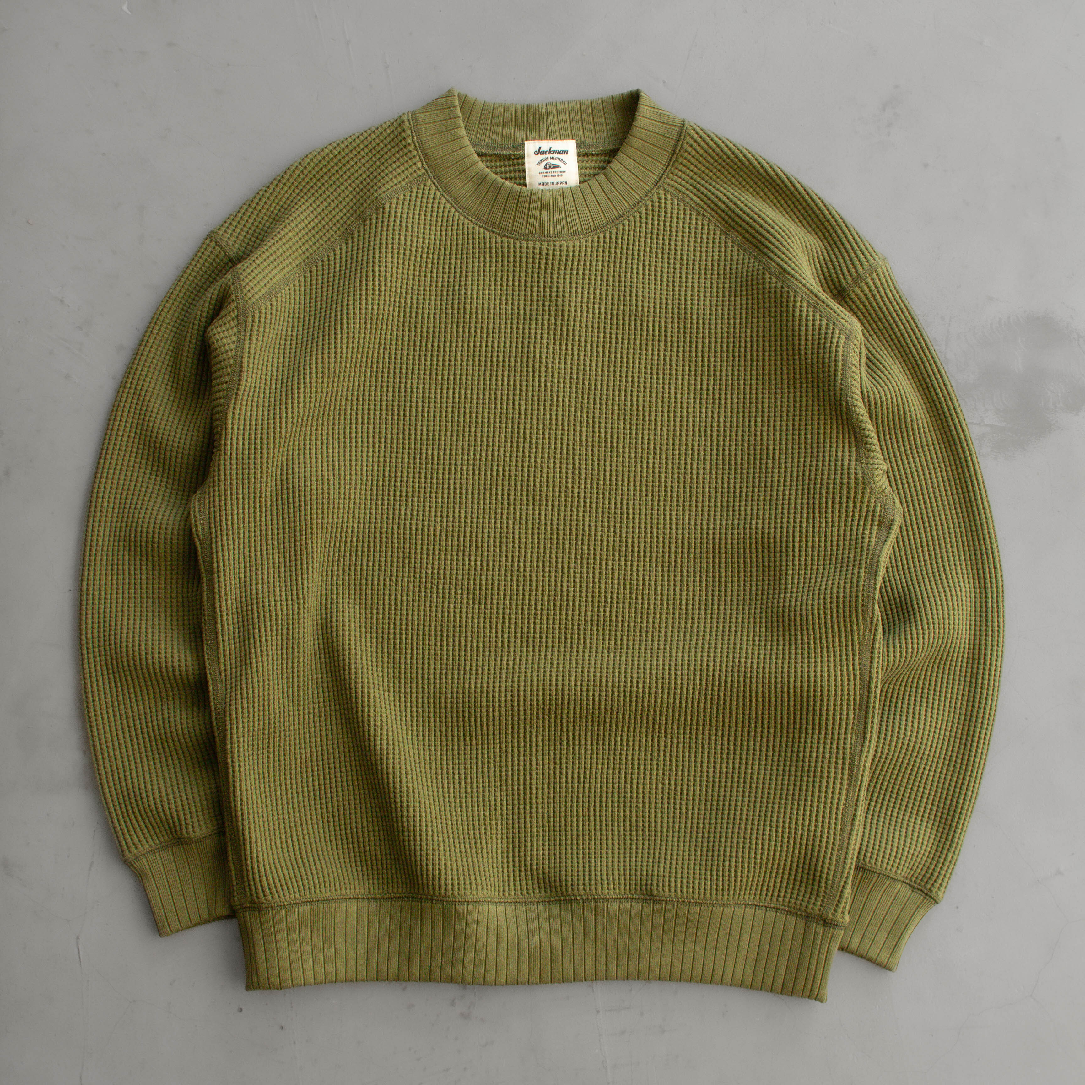 JACKMAN WAFFLE MID-NECK 4 COLORS 日本製 半高領 華夫格 長袖 運動衫 四色