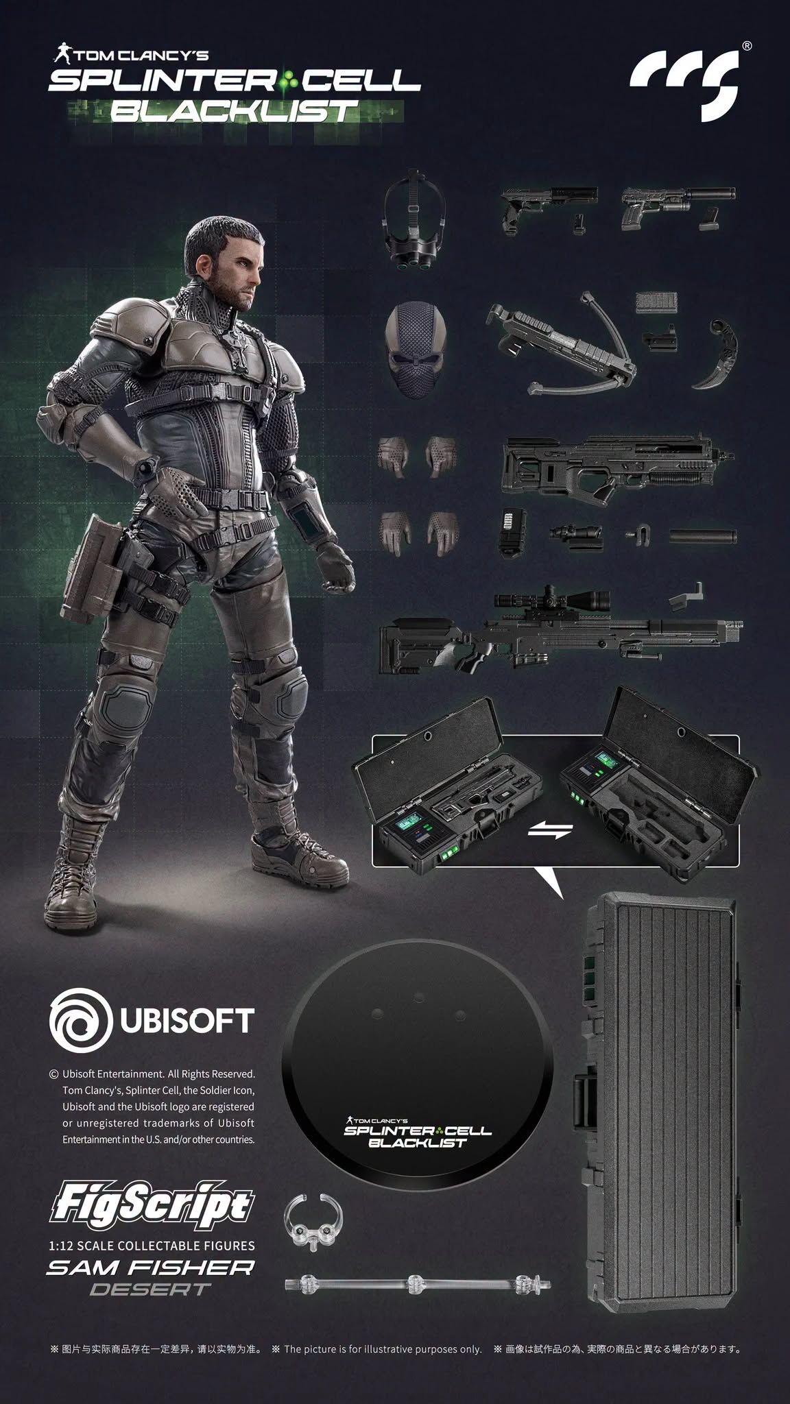 (預訂) CCSTOYS CCS 鐵魄 FigScript 1/12 SPLINTER CELL BLACKLIST Sam Fisher 山姆 費舍爾 Desert 沙漠 可動人偶