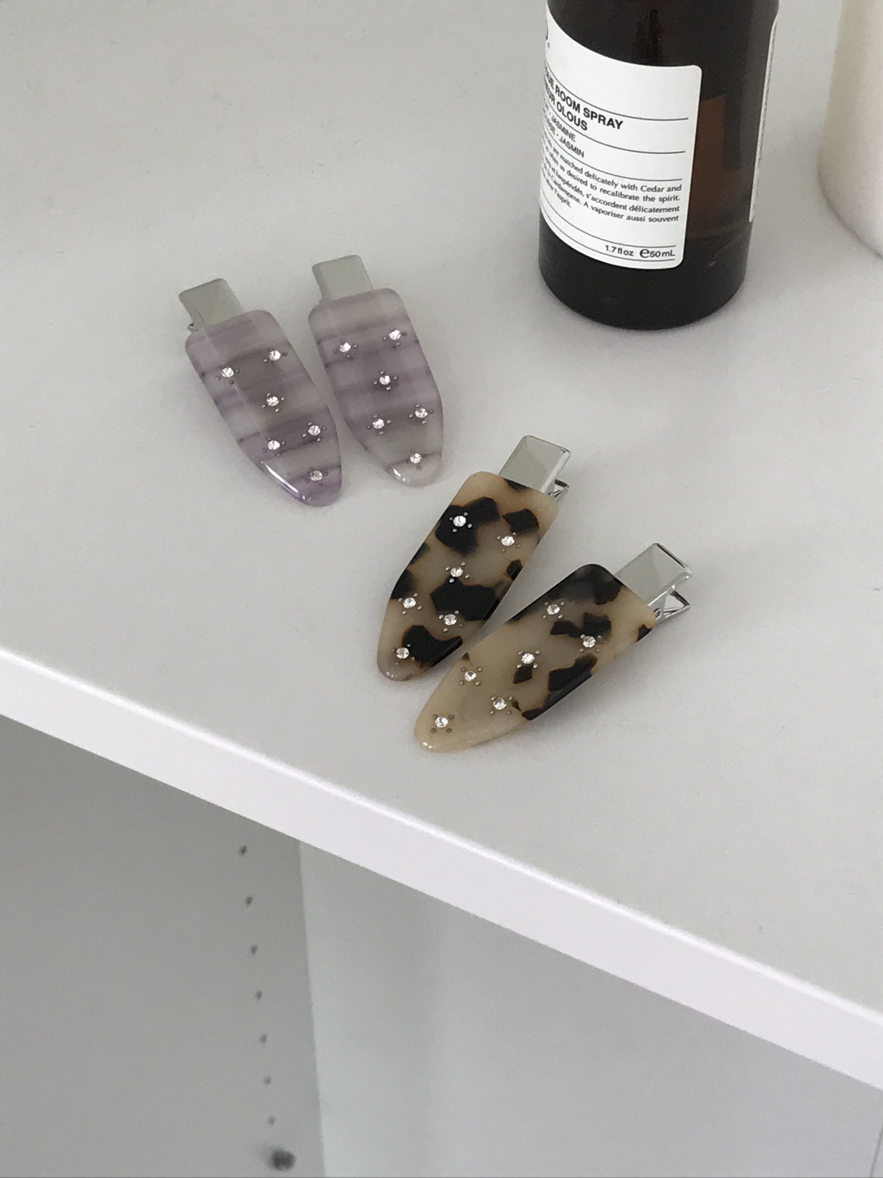 復古樹脂水鑽髮夾