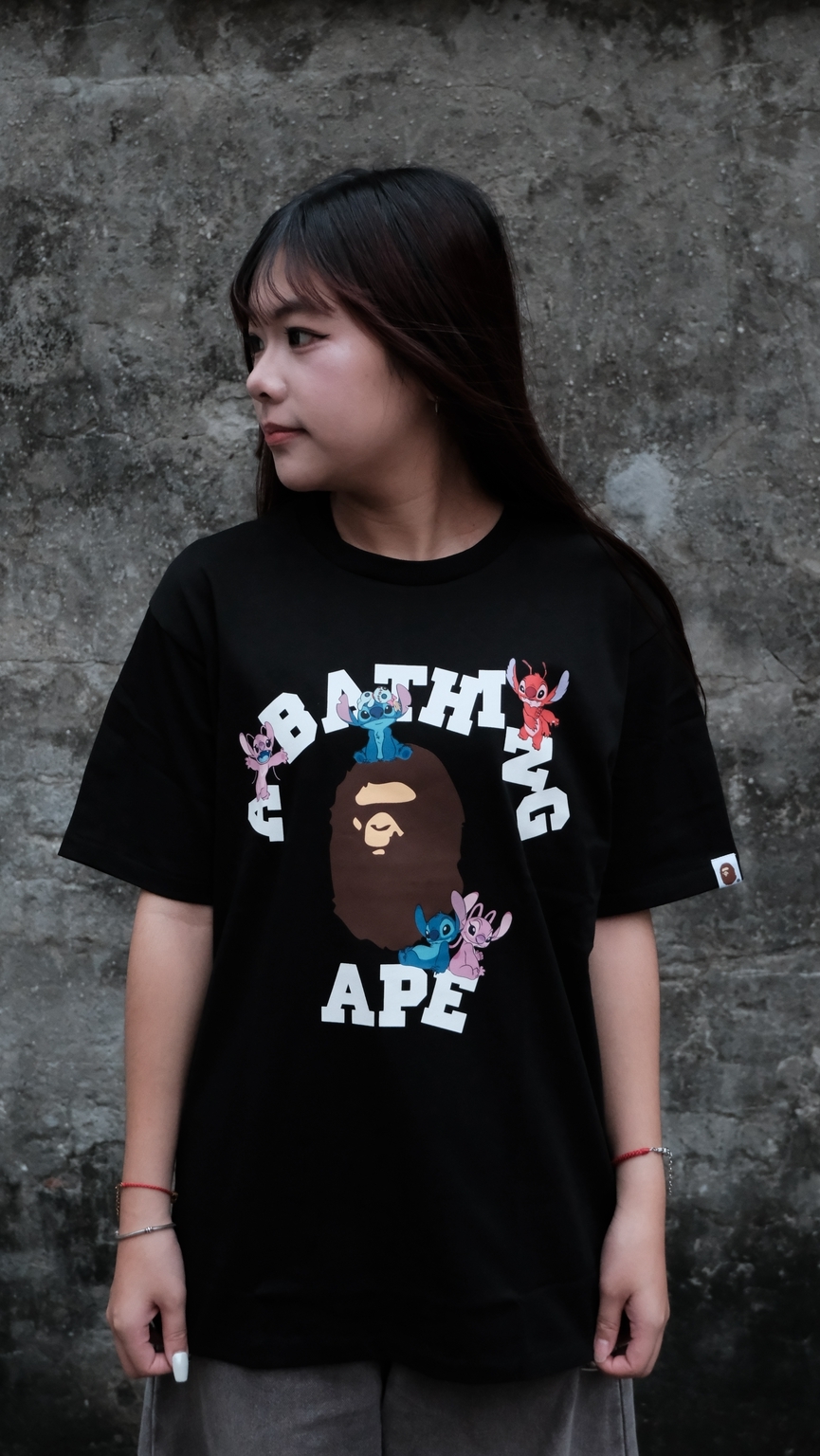 BAPE × STITCH 史迪奇 聯名 猿人小頭 短T  1M73110914