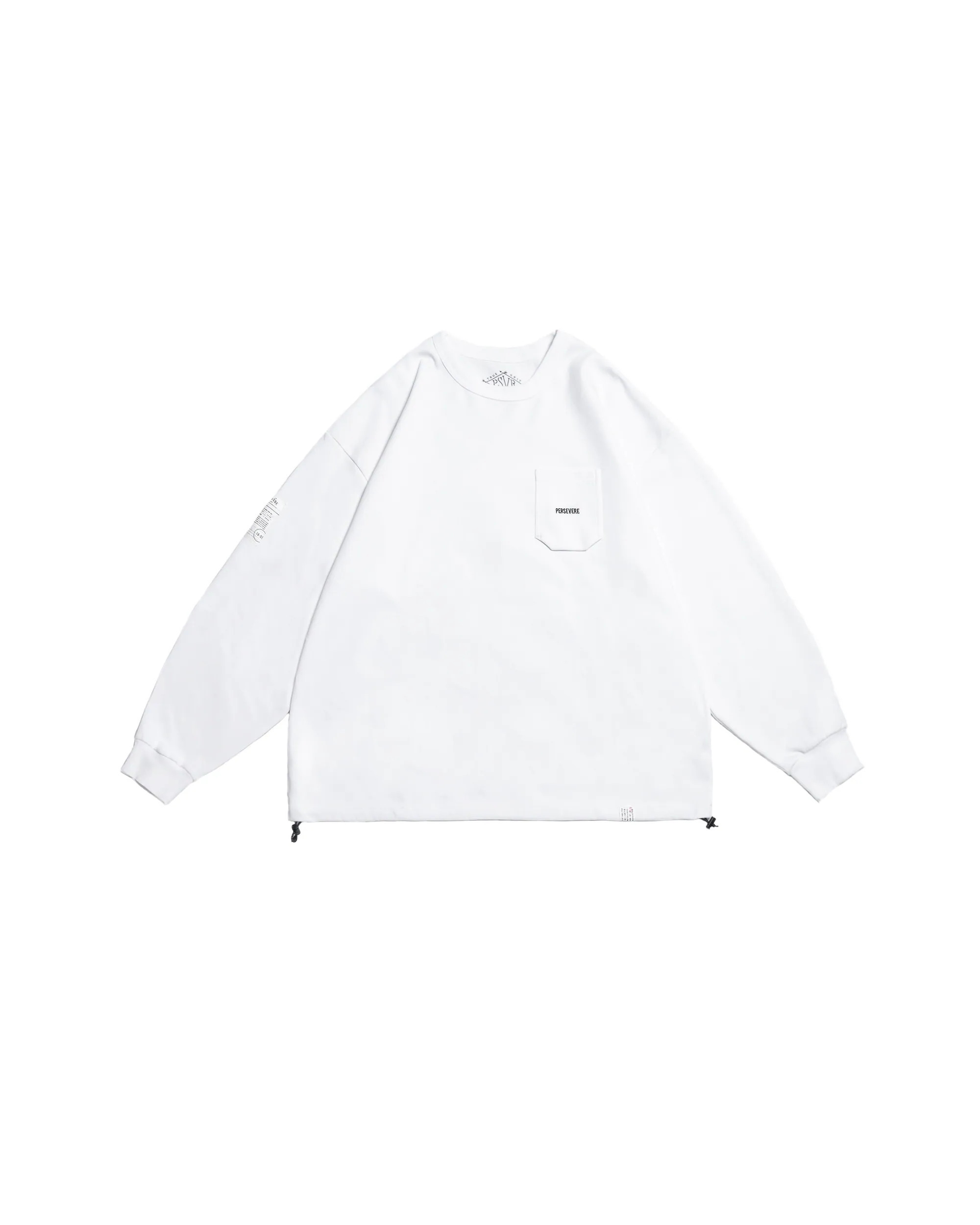 PERSEVERE CLASSIC L/S POCKET T-SHIRT - WHITE