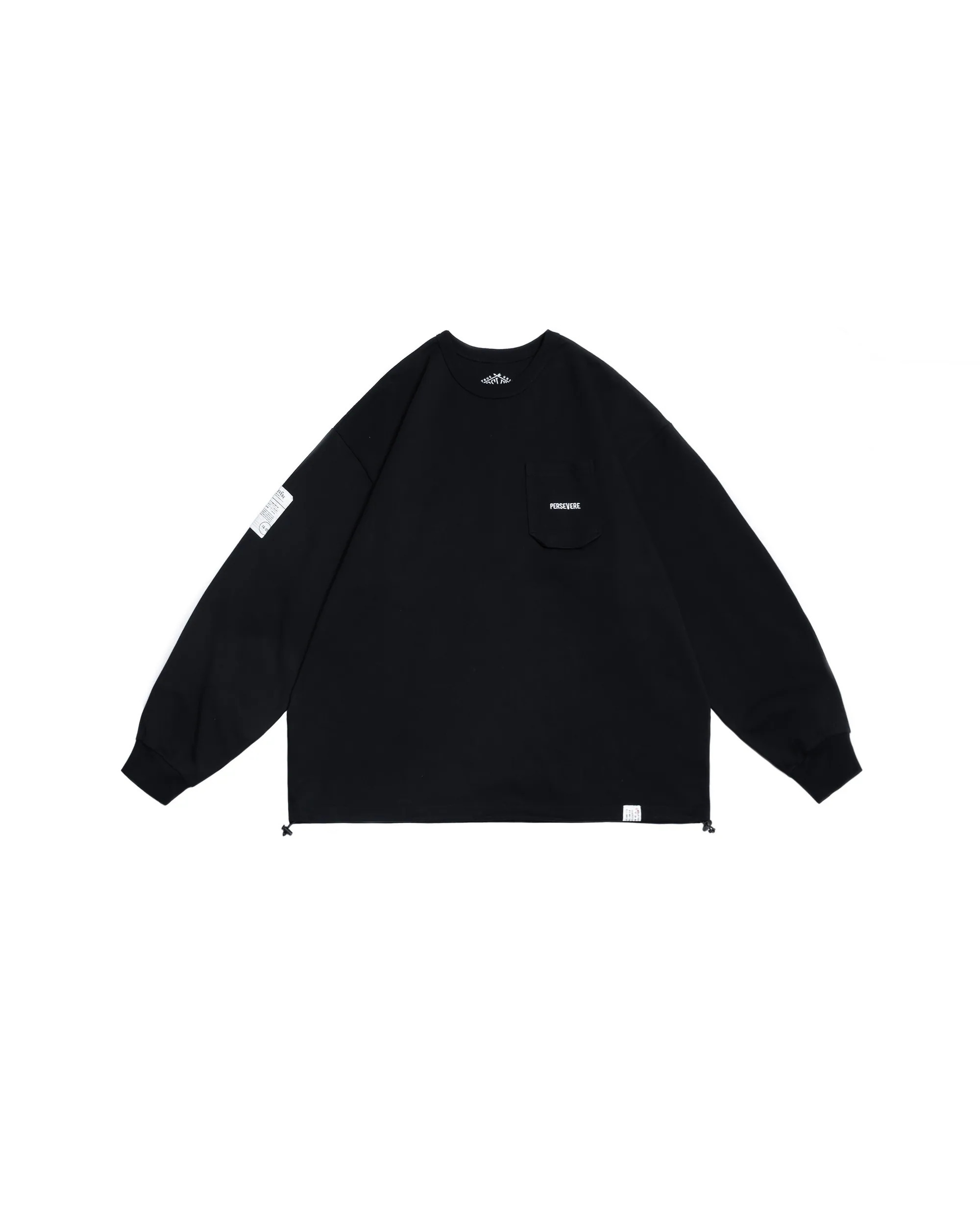 PERSEVERE CLASSIC L/S POCKET T-SHIRT - BLACK
