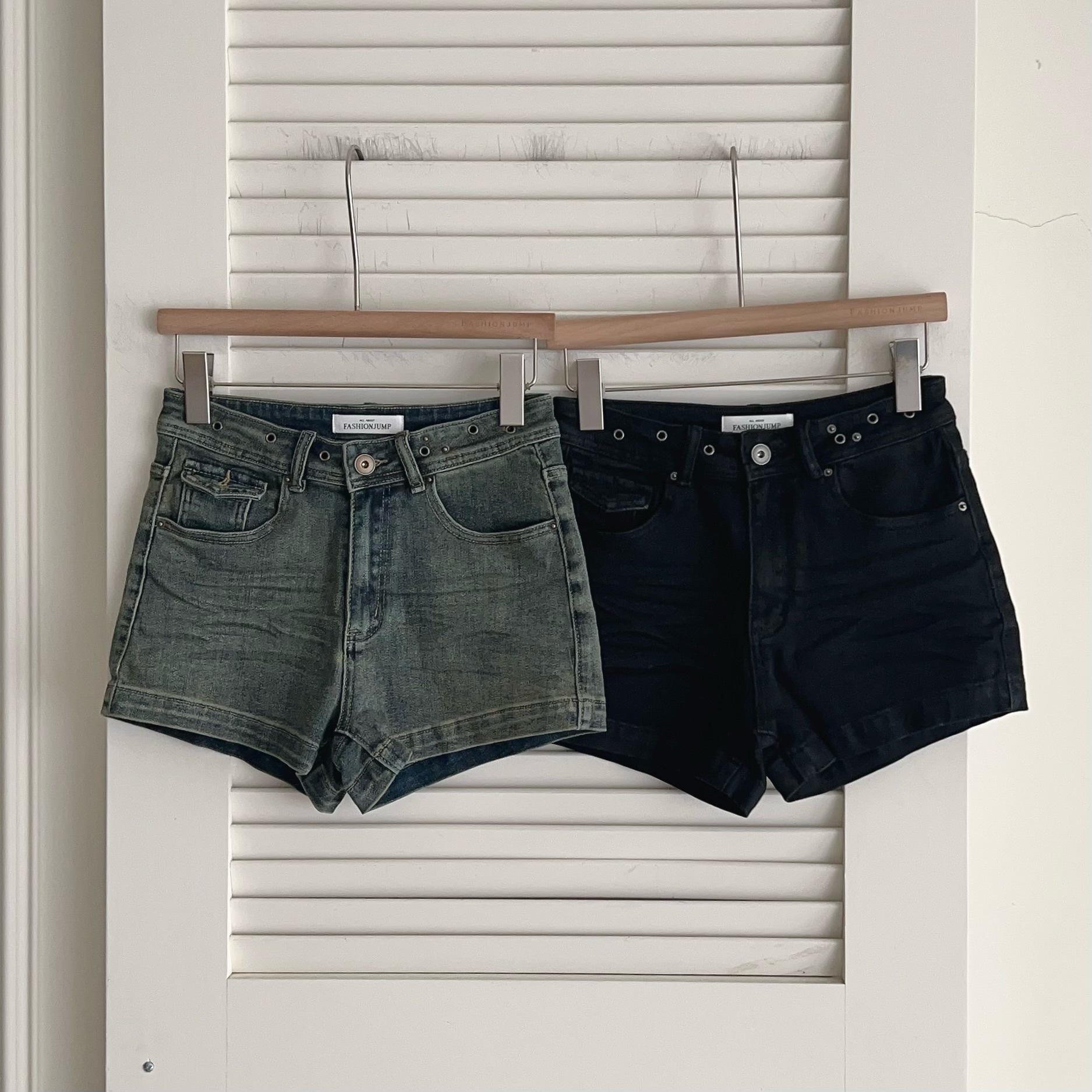 「FOR GIRLS」 NJ531 Denim Diary|復古系後口袋牛仔短褲