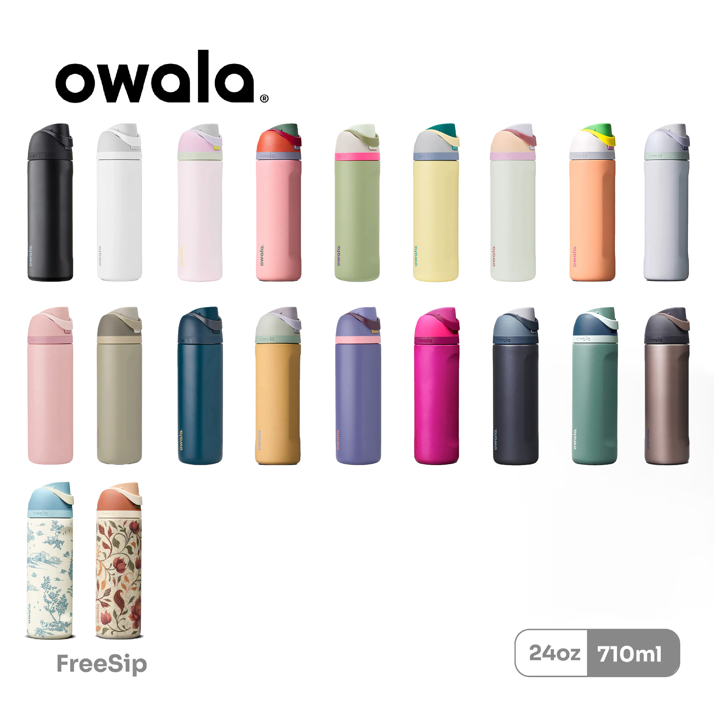 Owala® FreeSip 710ml / 24oz 不鏽鋼吸管保溫瓶