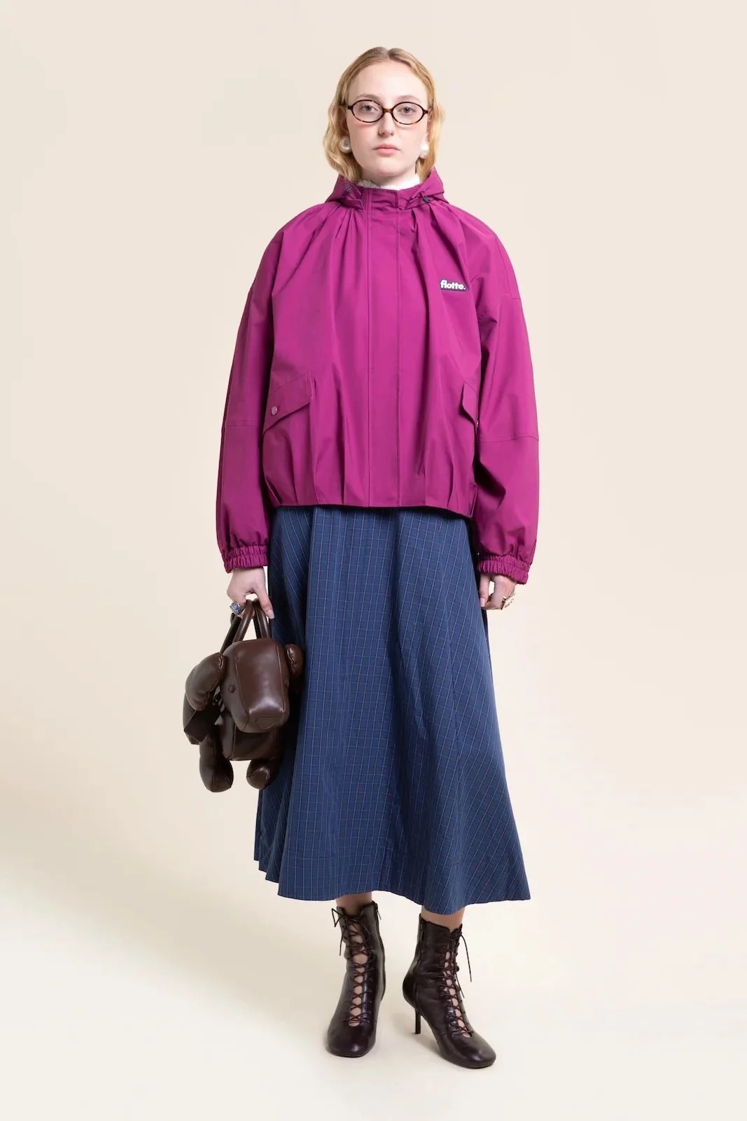 1FT1007-020 [FLOTTE] Garance 可拆式帽防水外套 覆盆子 #26062 (EU)