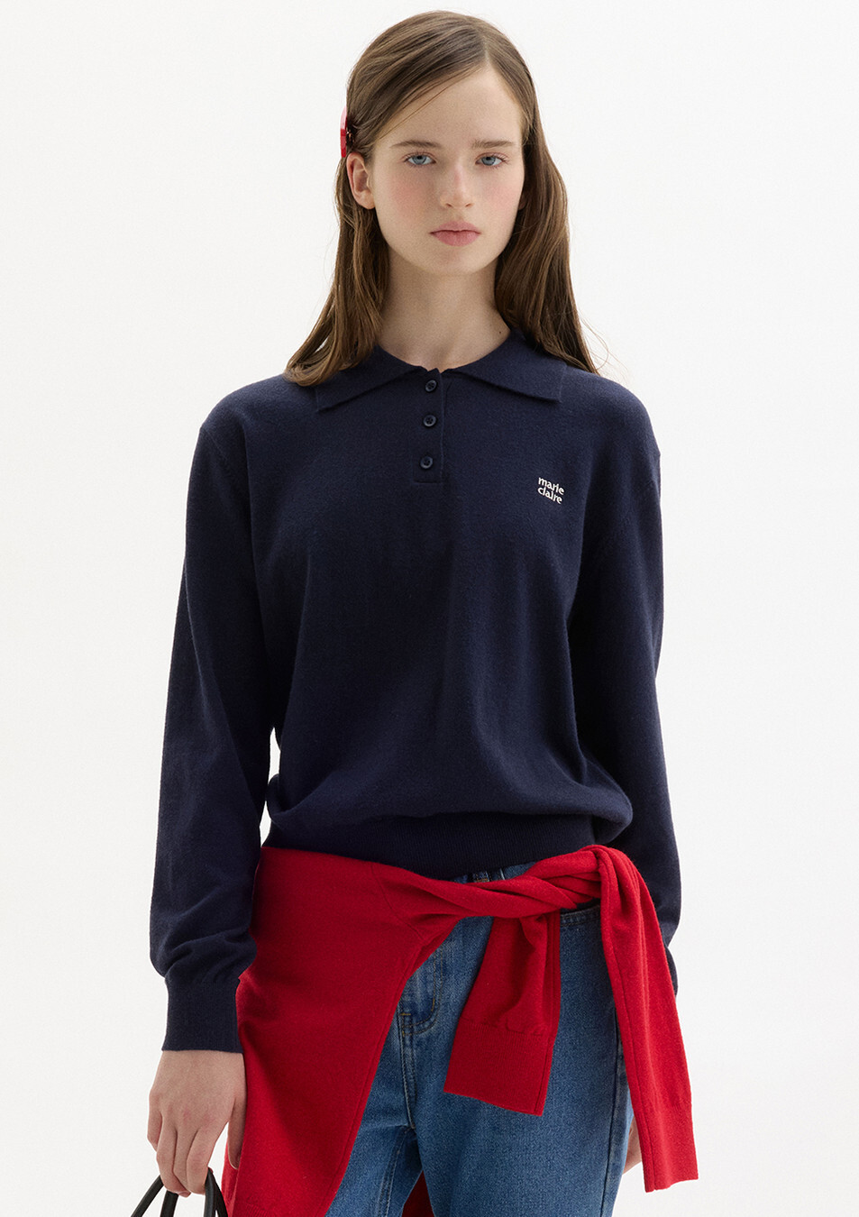 【入LIVECODE一件減至$278😱🔥！】【韓妹大愛品牌！北村旗艦總店封館🇰🇷】【MARIECLAIRE】Basic Logo Wool Collar Knit (3 Colors)