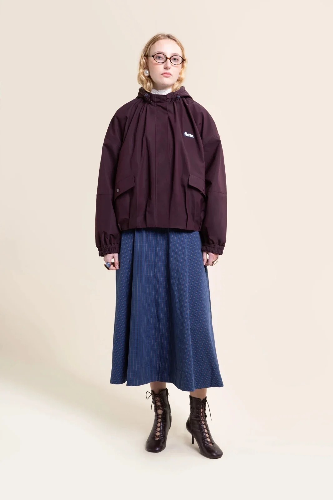1FT1007-021 [FLOTTE] Garance 可拆式連帽防水外套 黑加侖 #26062 (EU)