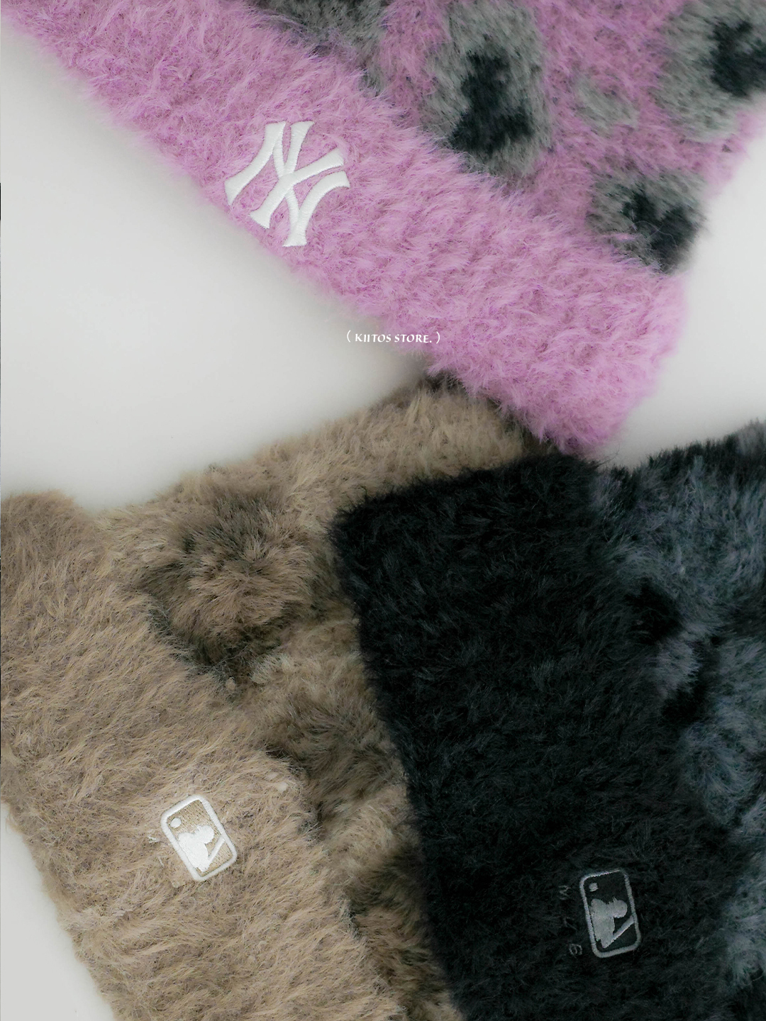 【現貨】MLB KOREA 豹紋 立體 貓耳 毛帽 Leopard Meowing Beanie
