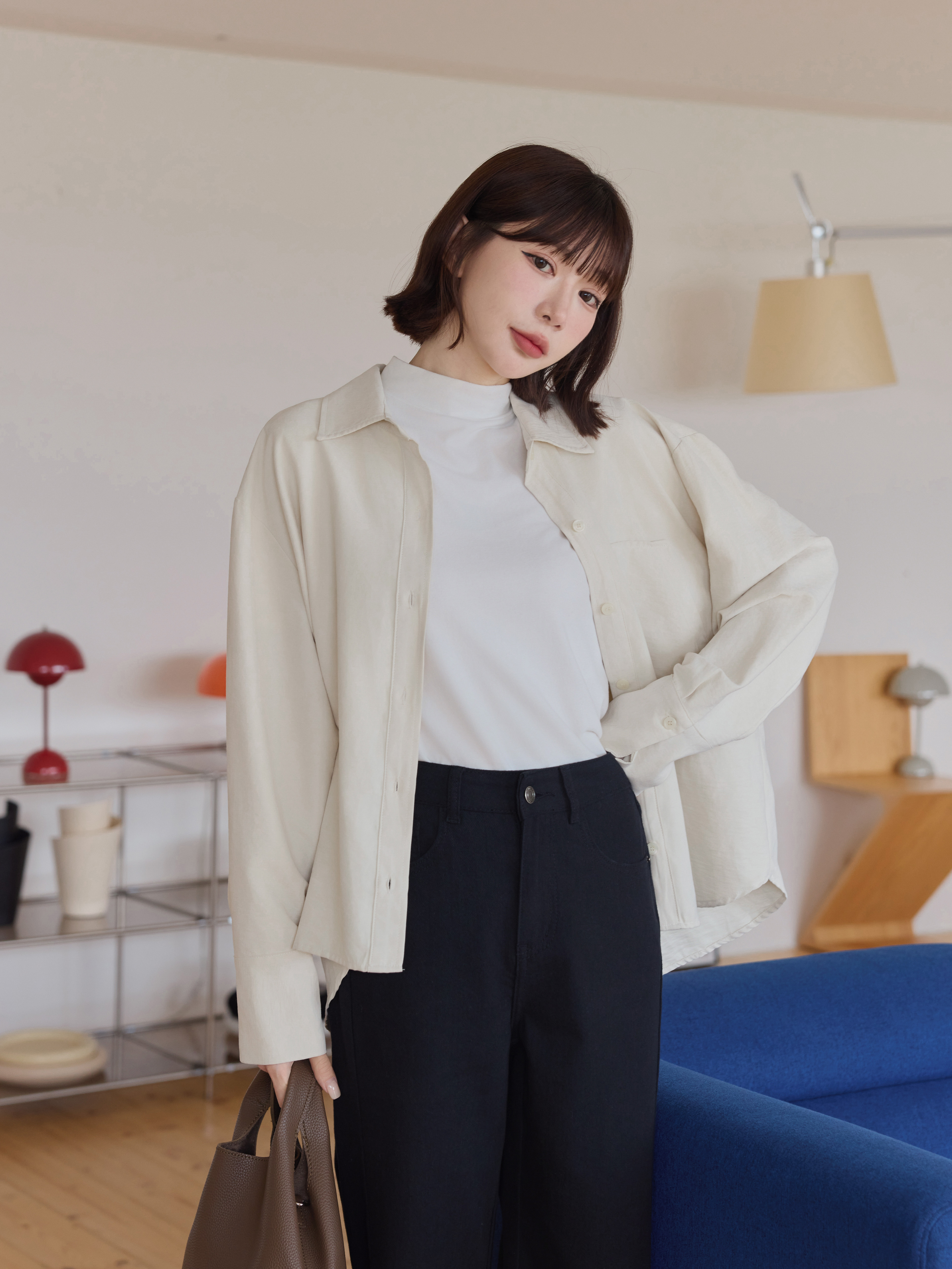 Brushed Slimming Longline Shirt