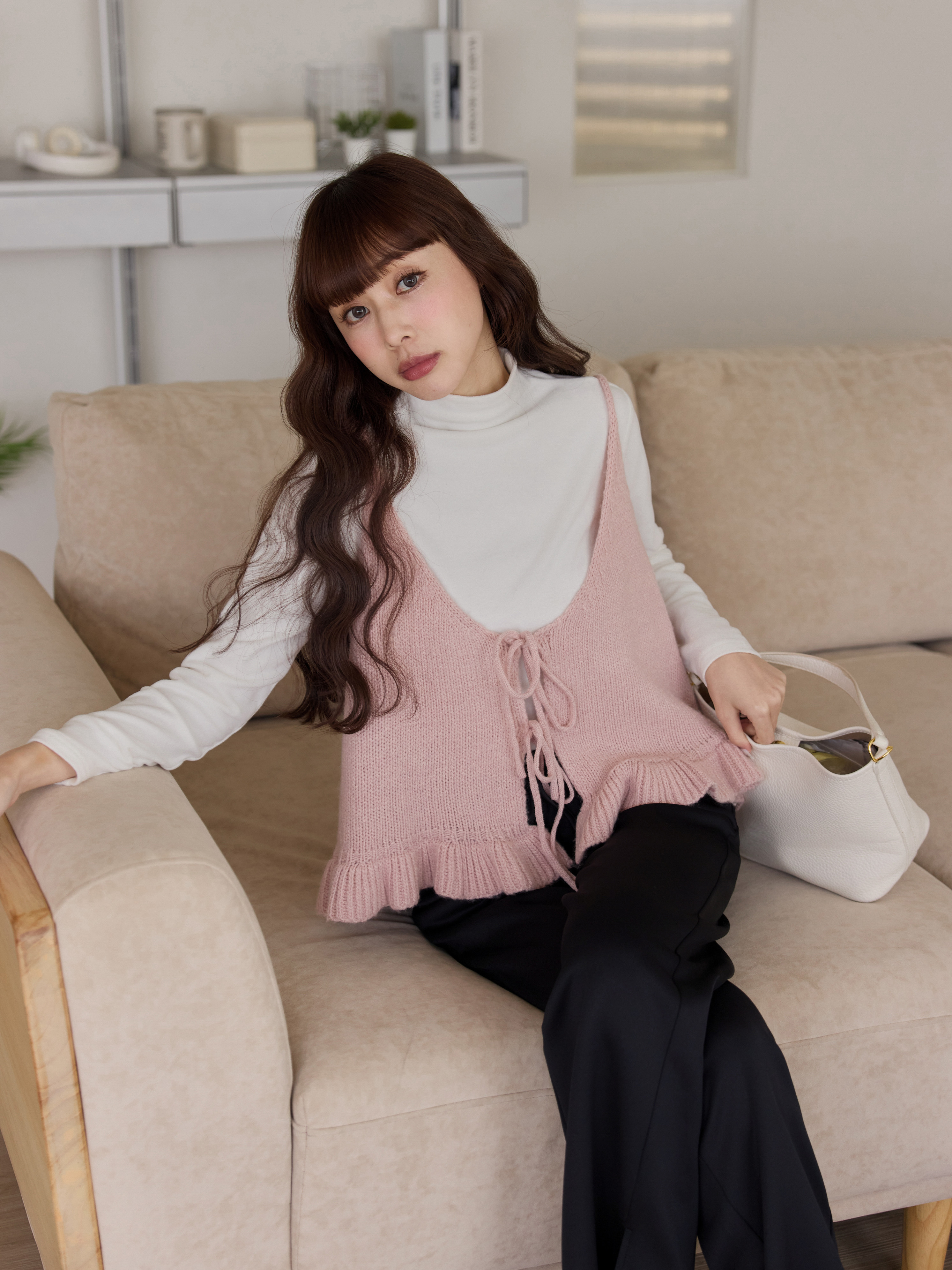 Colorful Spaghetti Strap Tie Knit Vest