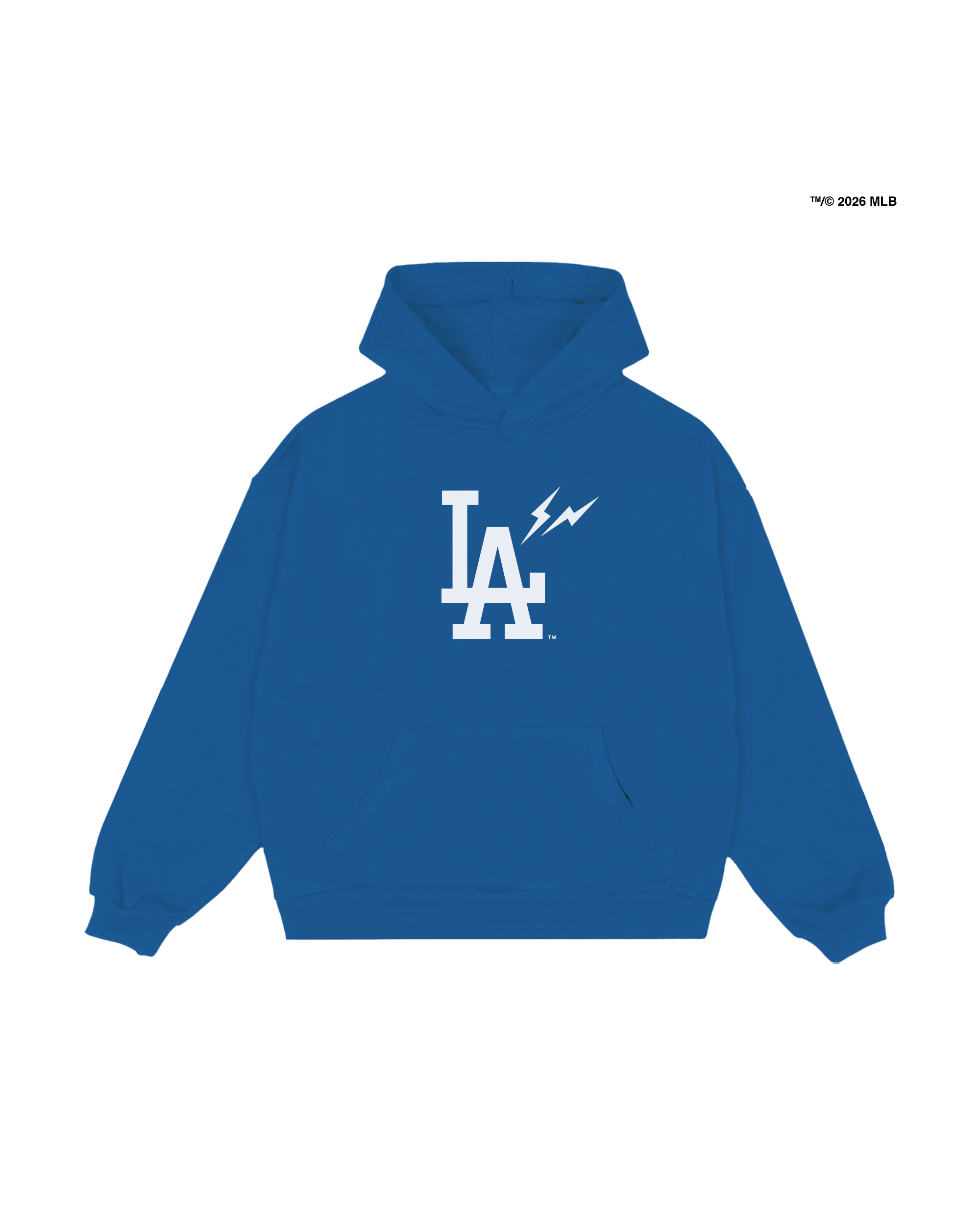 FRAGMENT X LOS ANGELES DODGERS BIG LA HEAVYWEIGHT FLEECE HOODIE (藍色/黑色) 帽TEE 藤原浩 洛杉磯道奇隊 聯名款 閃電