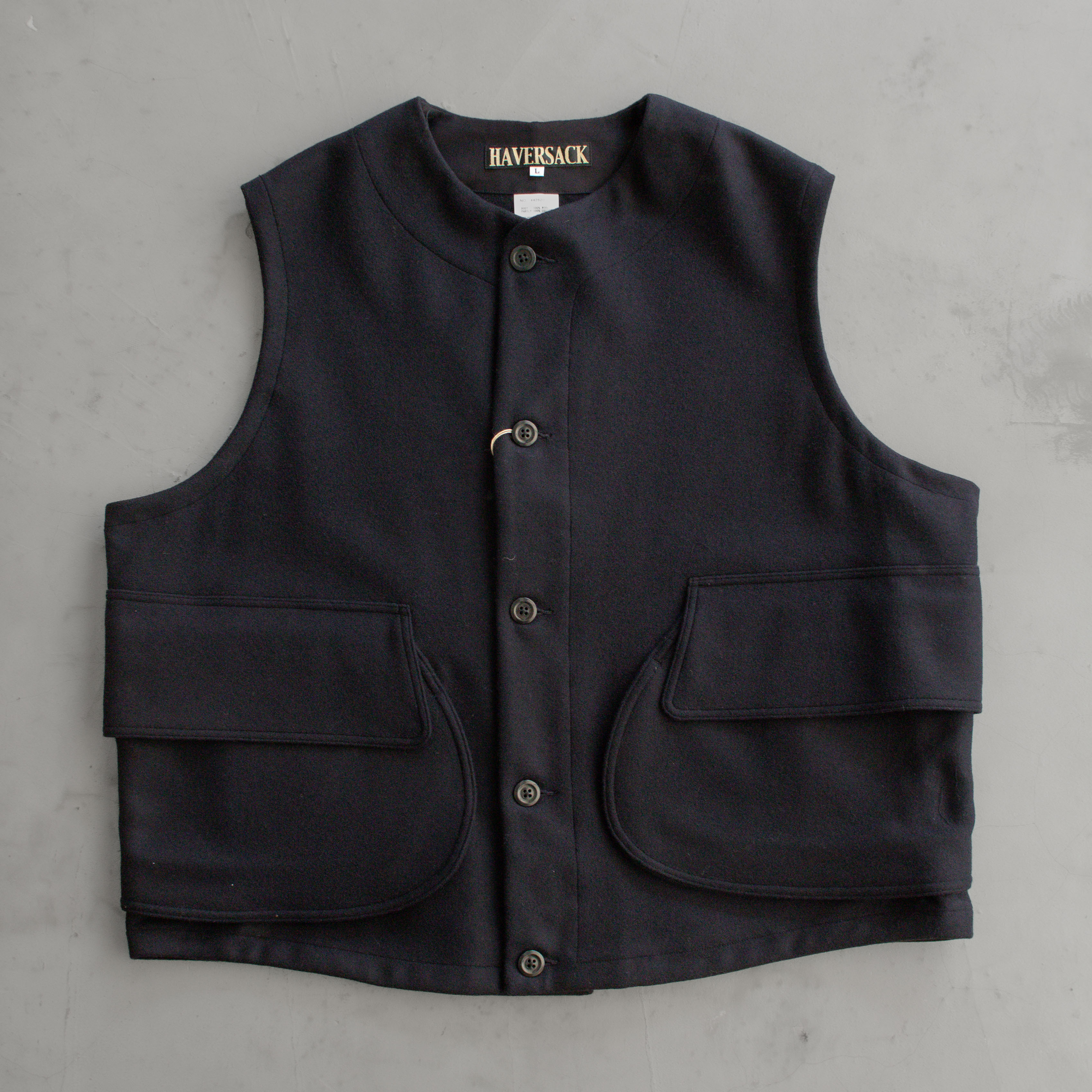 HAVERSACK  LAMBSWOOL MELTON WORK VEST  羊毛 寬版 工作 背心