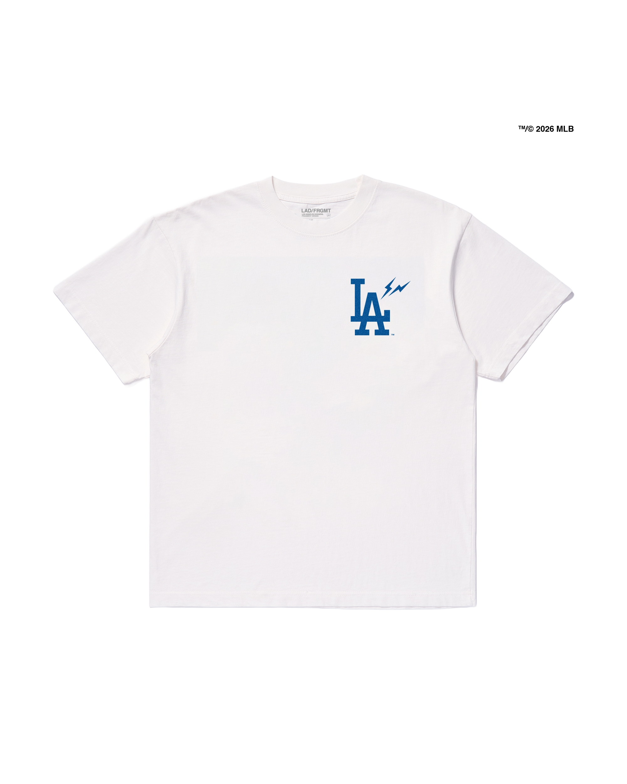 FRAGMENT X LOS ANGELES DODGERS ARCH LOGO HEAVYWEIGHT TEE (白色/黑色) 短TEE 藤原浩 洛杉磯道奇隊 聯名款 閃電