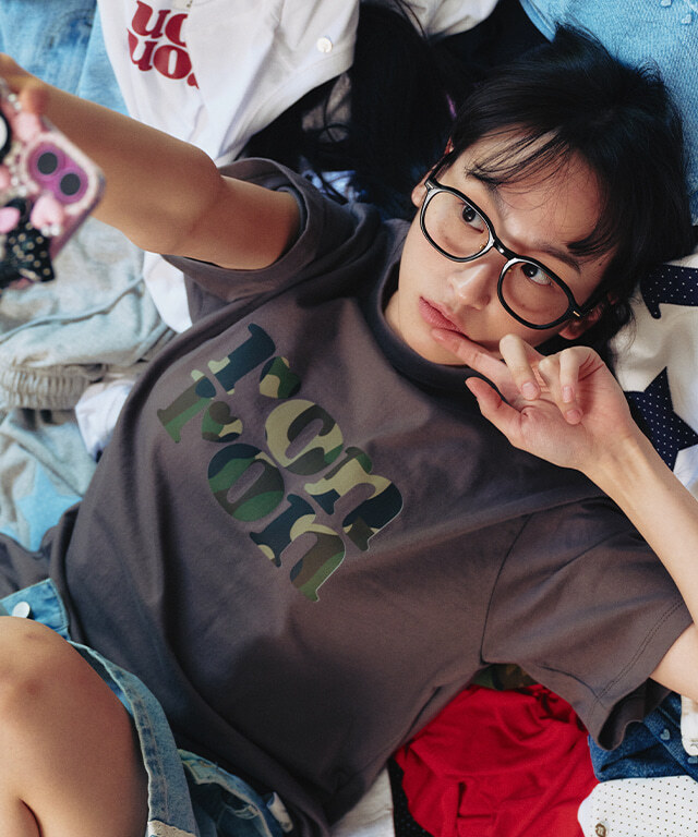 <韓國限時代購> RONRON PATTERN LOGO BASIC FIT T SHIRT