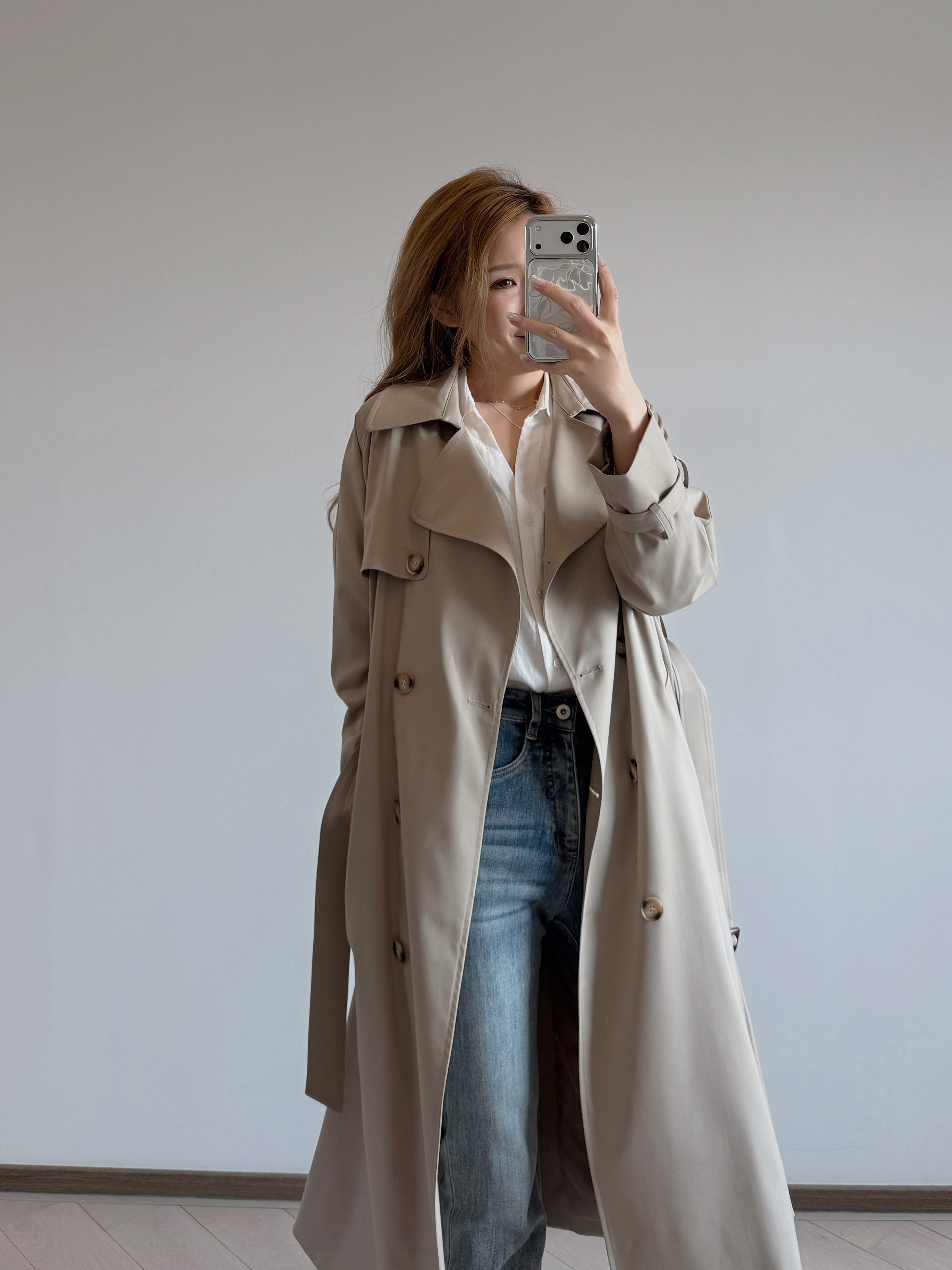 預售 7580 簡單耐看/ 淺卡其Trench Coat [附塵袋]