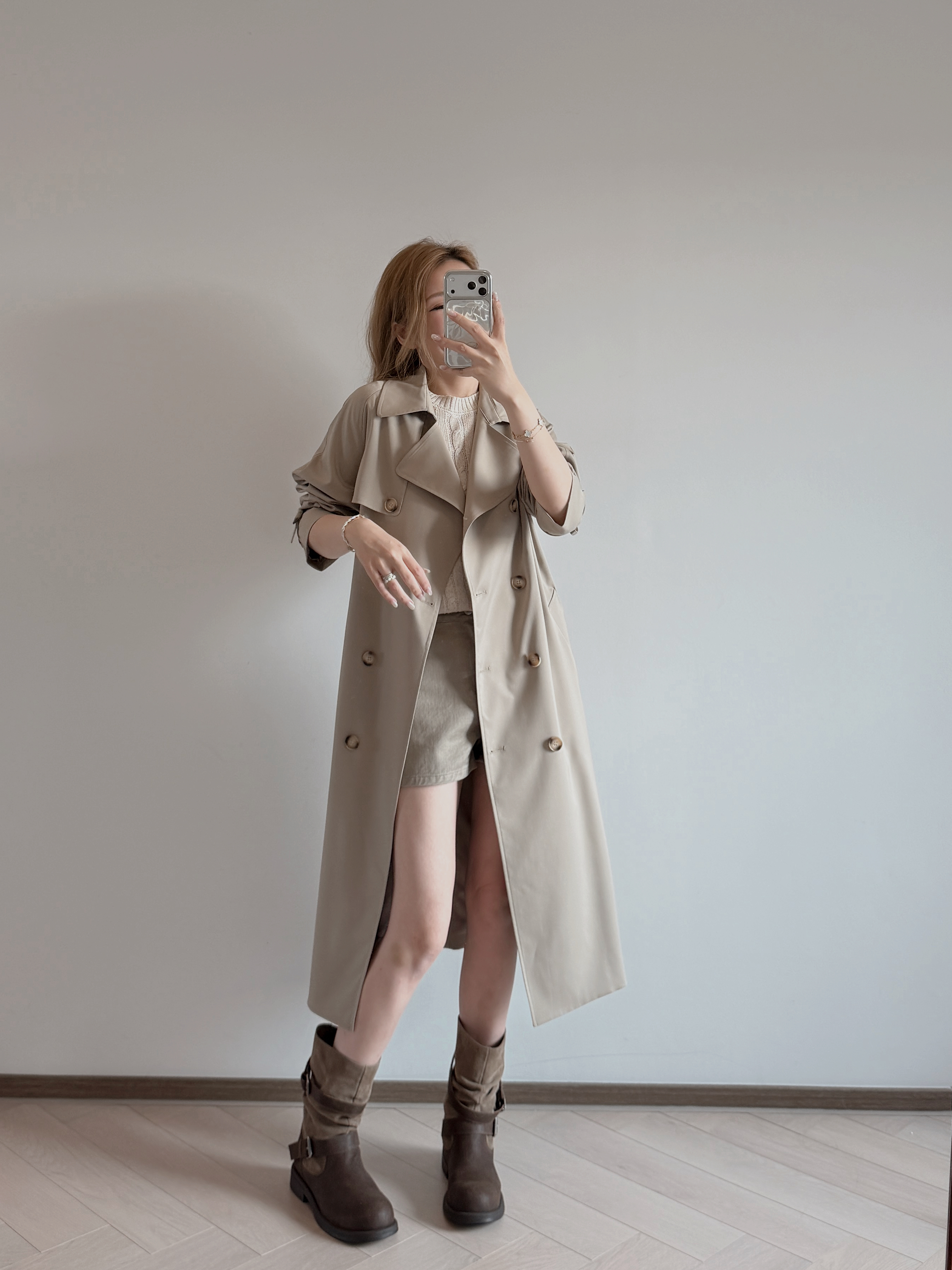 預售 7580 簡單耐看/ 淺卡其Trench Coat [附塵袋]