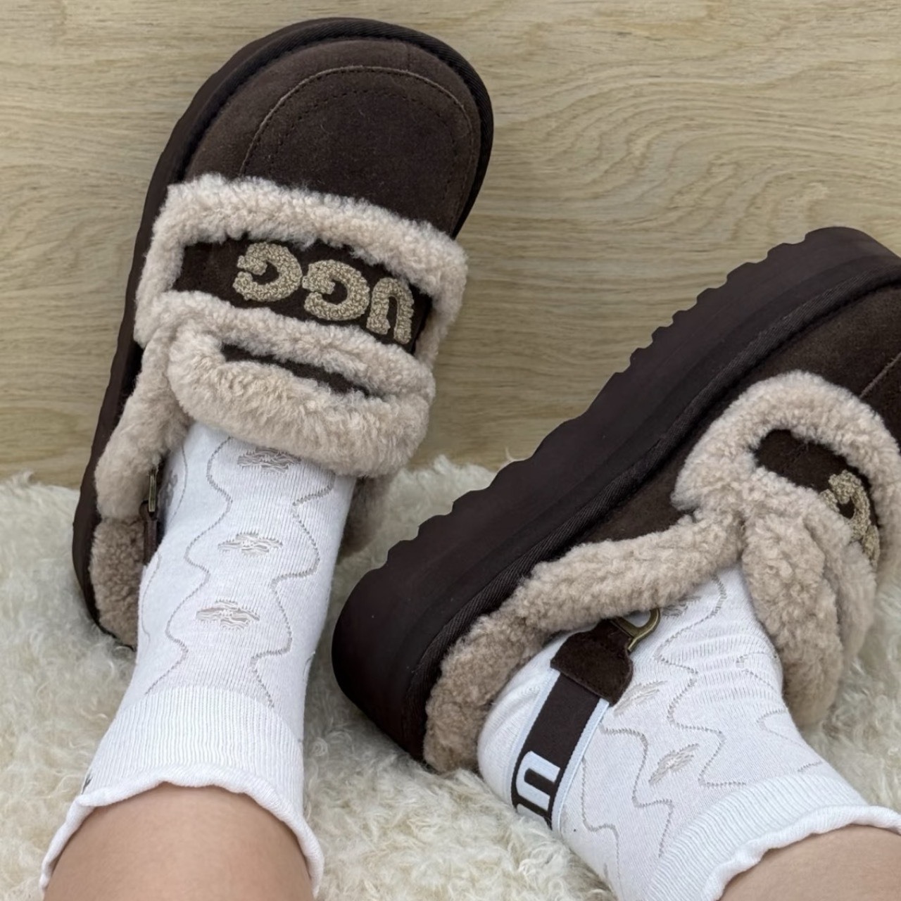 UGG OZLANA-毛絨厚底兩穿鞋 （OZ3009）