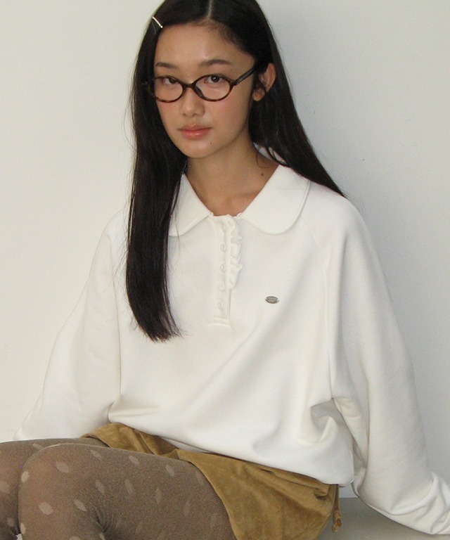 <韓國限時代購> RONRON HENRYNECK FRILL POINT SWEATSHIRT