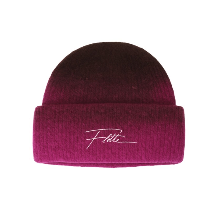 1FT1007-169 [FLOTTE] Benny Embroidered Beanie Chocolate/Raspberry #26138 (EU)