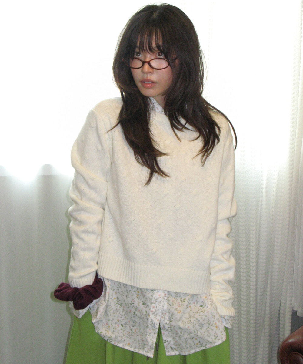 <韓國限時代購> RONRON TEXTURED DOT KNIT