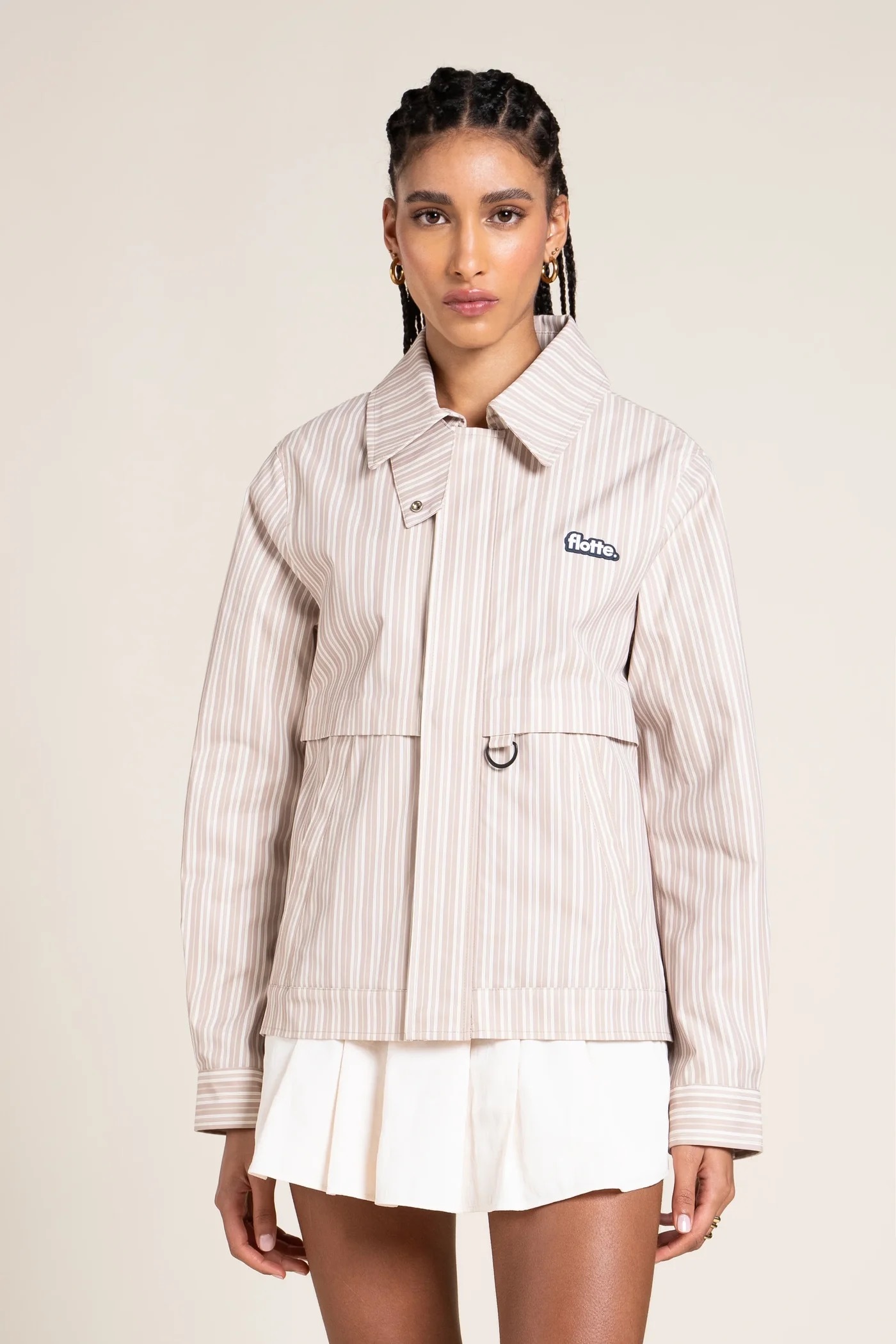 1FT1007-197 [FLOTTE] Ambroise Waterproof Jacket Oxford Beige #26001 (EU)