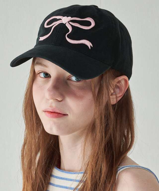 <韓國限時代購> RONRON HEART RIBBON BALL CAP
