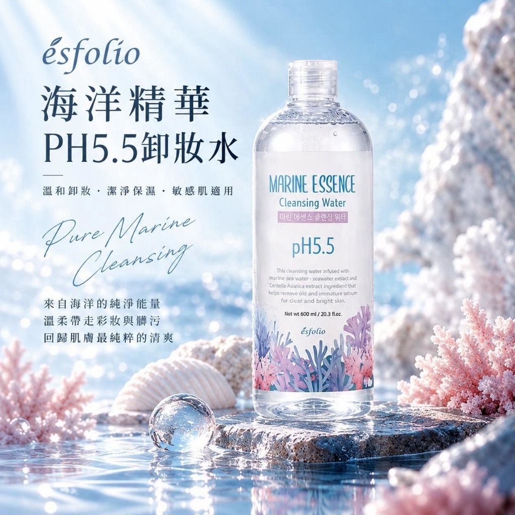 韓國esfolio海洋精華PH5.5卸妝水600ml