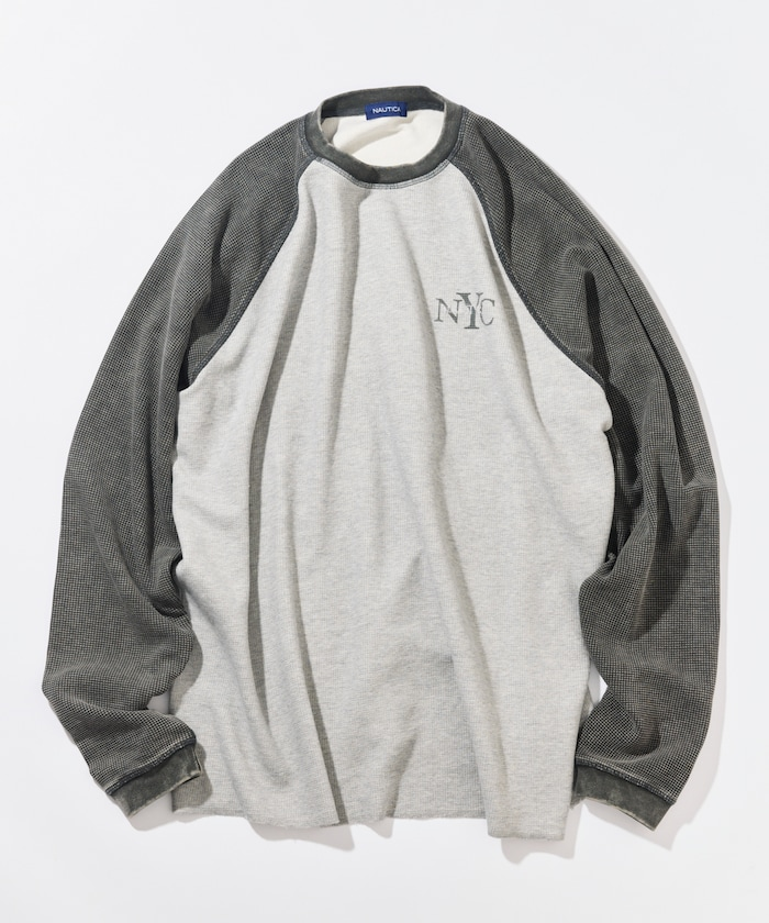 日本 NAUTICA NYC Logo Pigment Waffle Raglan L/S Tee