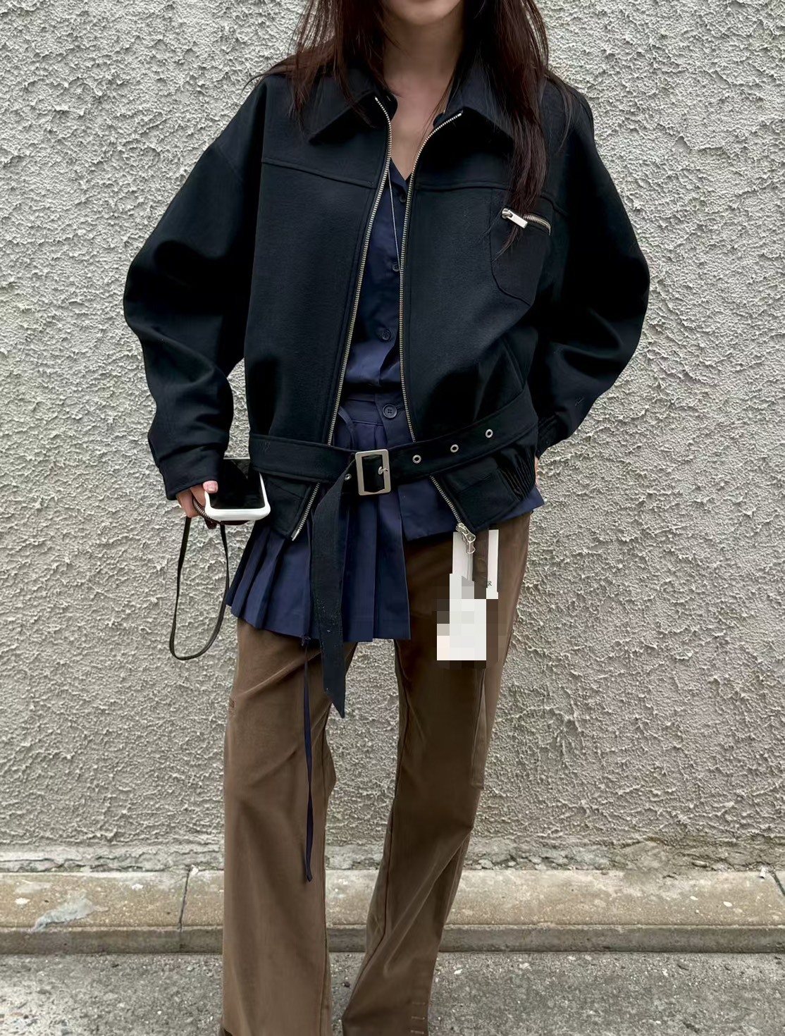 翻領腰帶夾克