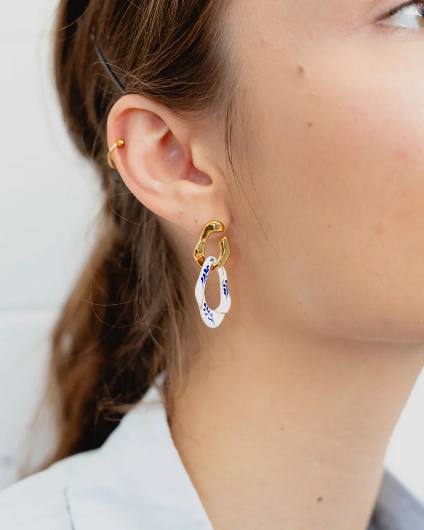 EP Varia Mini 2-in-1 Earrings — White (VE003-1)