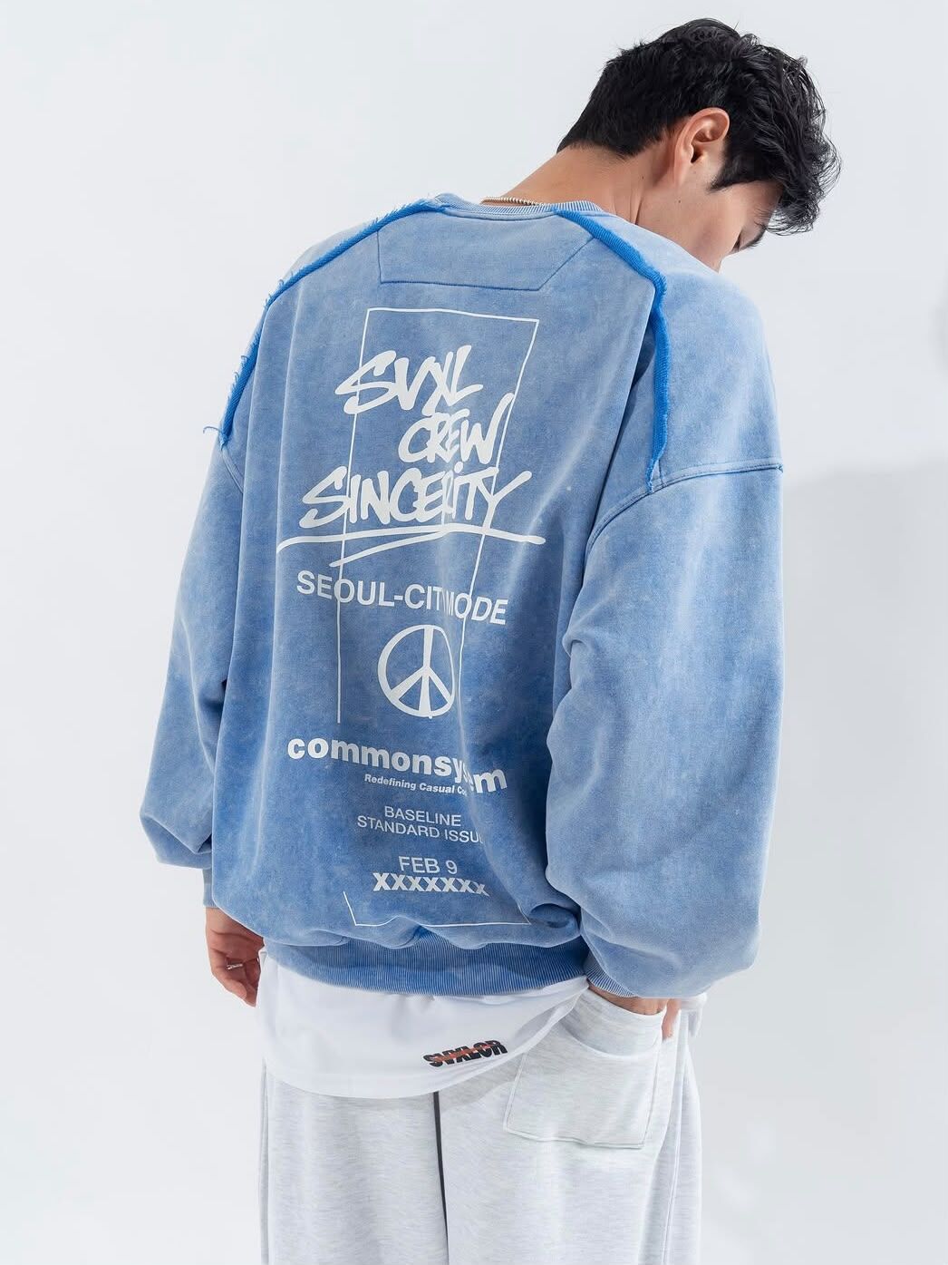 OverSize洗水英文字衛衣 SVXL-141T