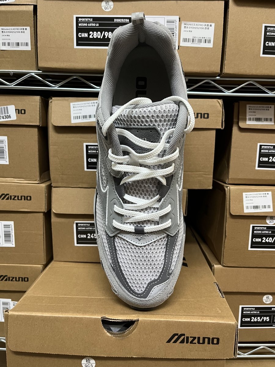 Mizuno LS ASTRO 霧雲灰 厚底鞋 實拍