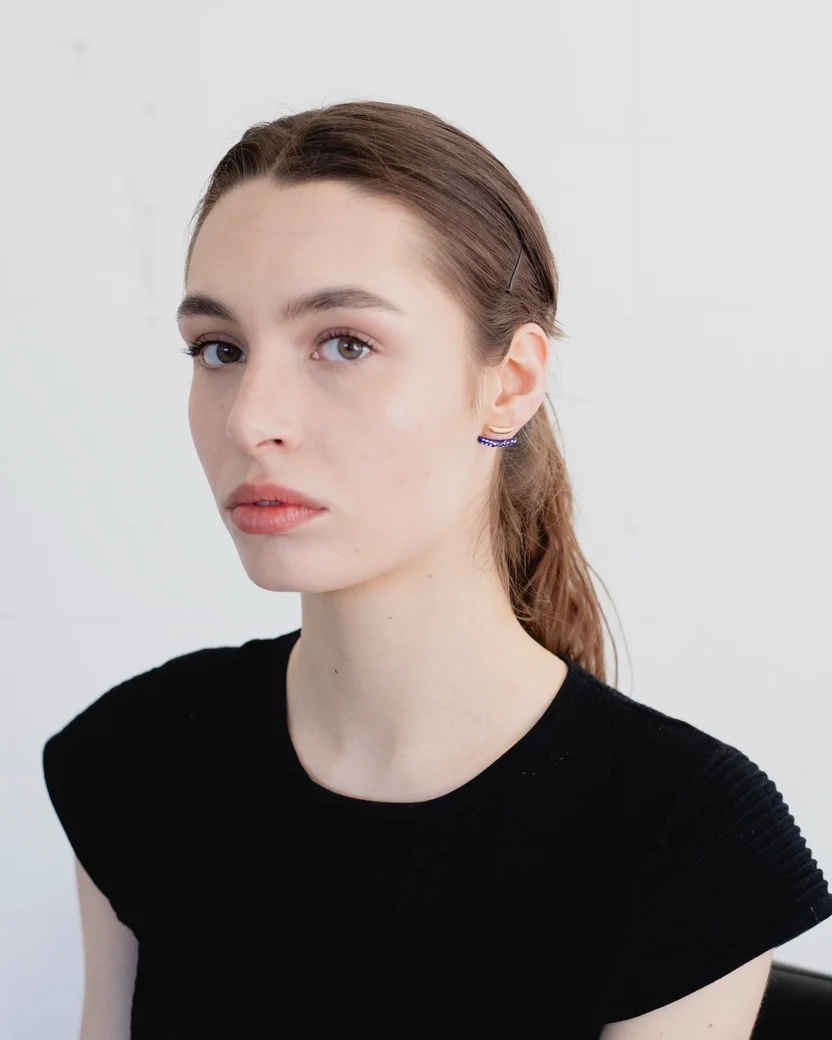 EP Varia Front-and-Back Earrings — Blue & Gold (VE004-2)