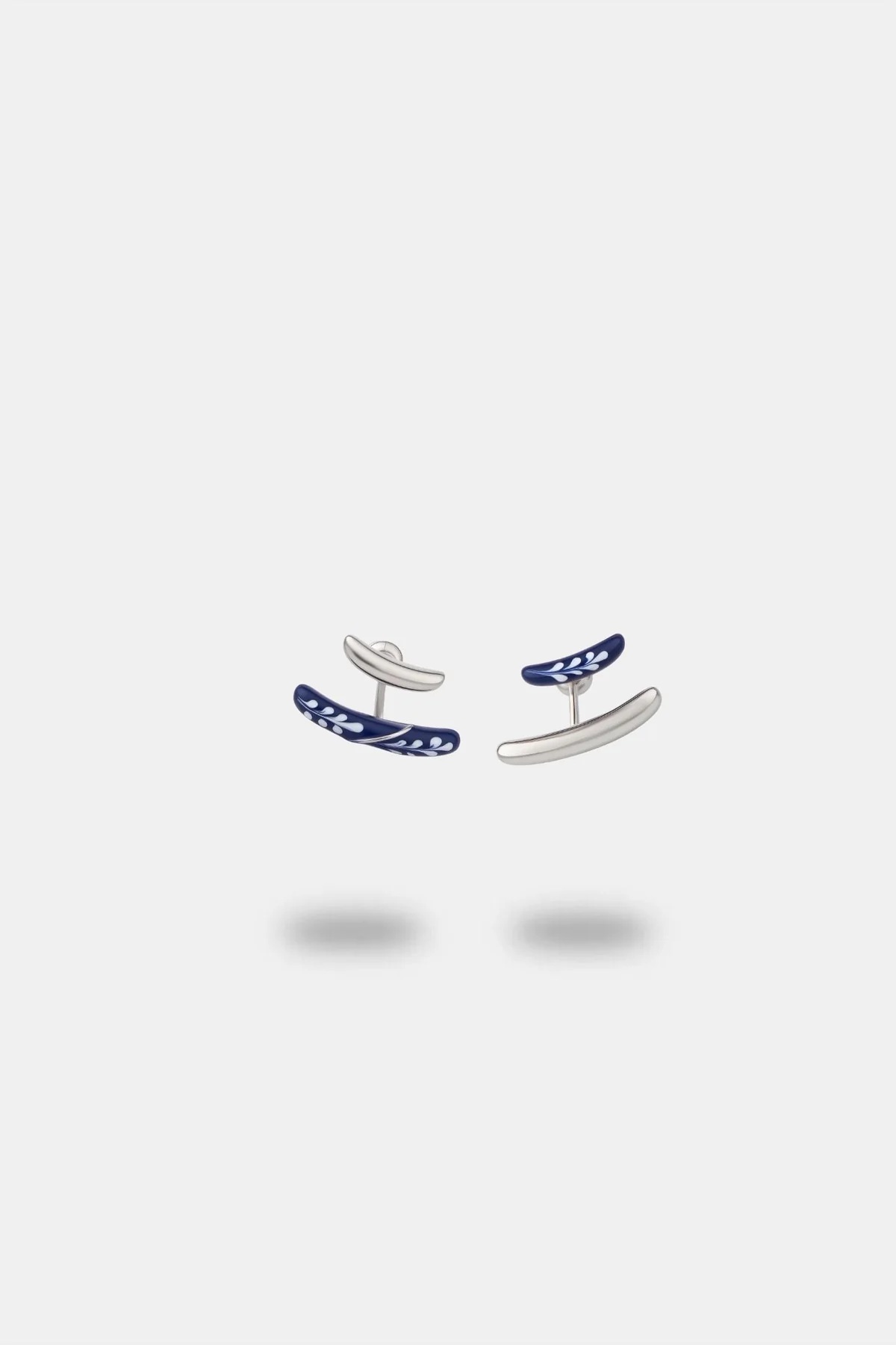 EP Varia Front-and-Back Earrings — Silver & Blue (VE004-3)