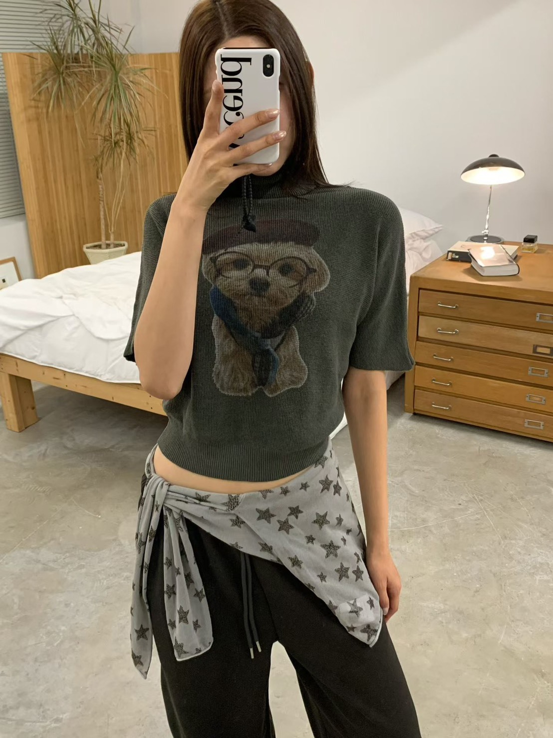 高領畫家狗狗上衣