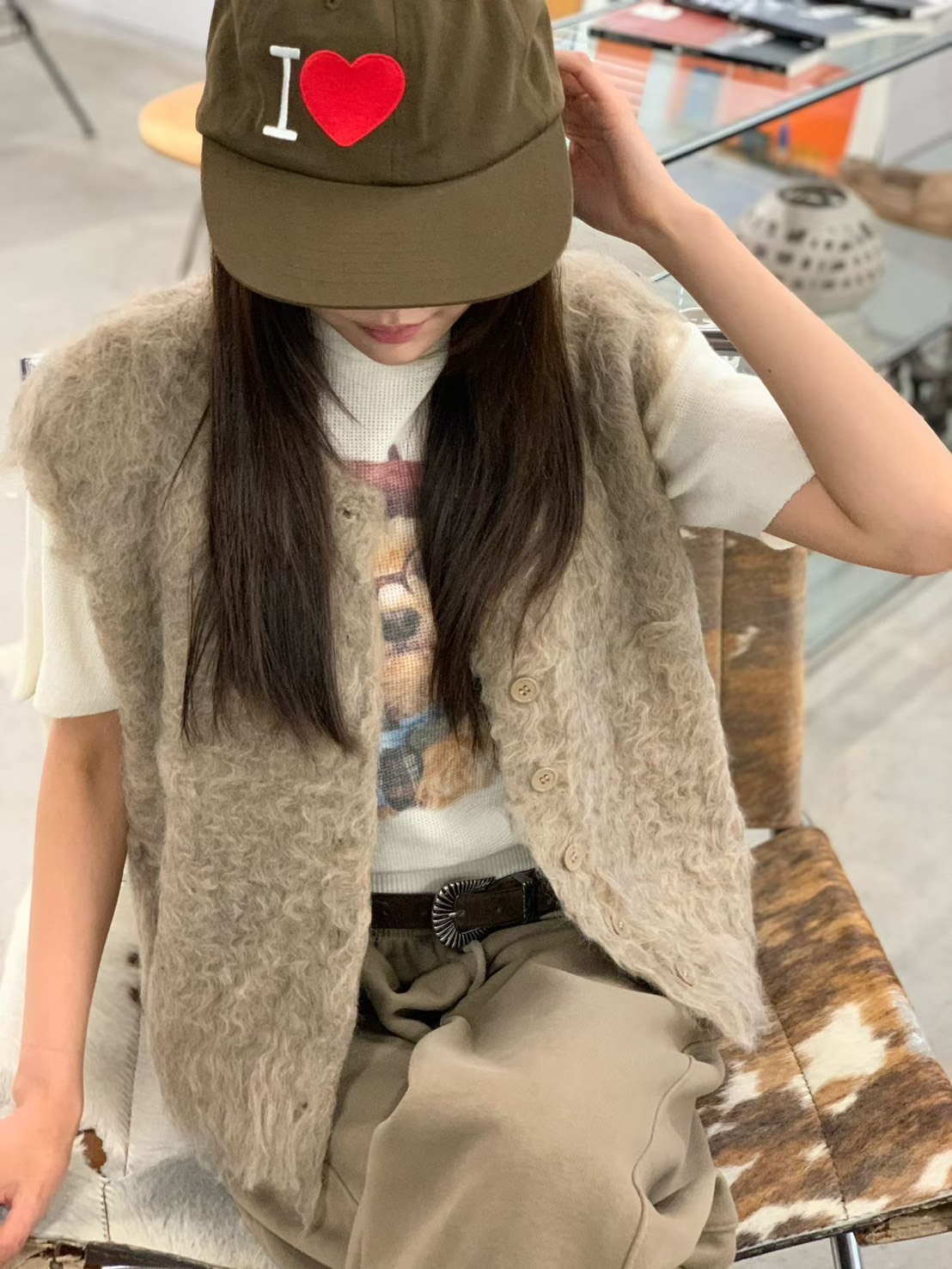 羊毛開釦馬甲外套