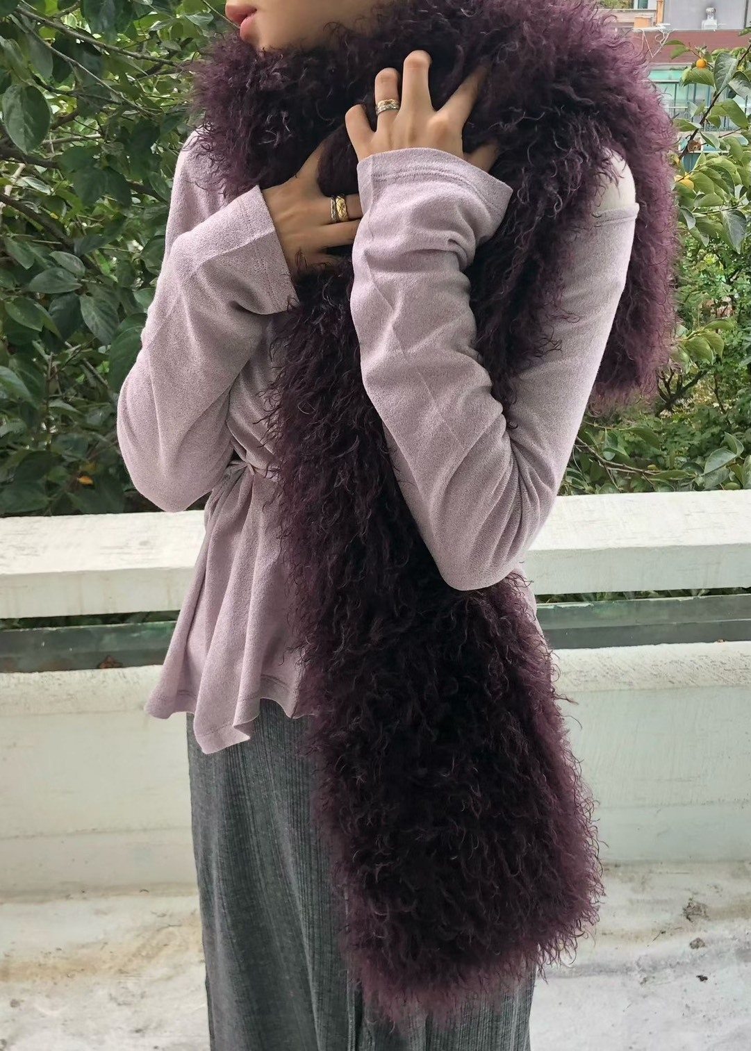 羊毛蓬鬆圍巾