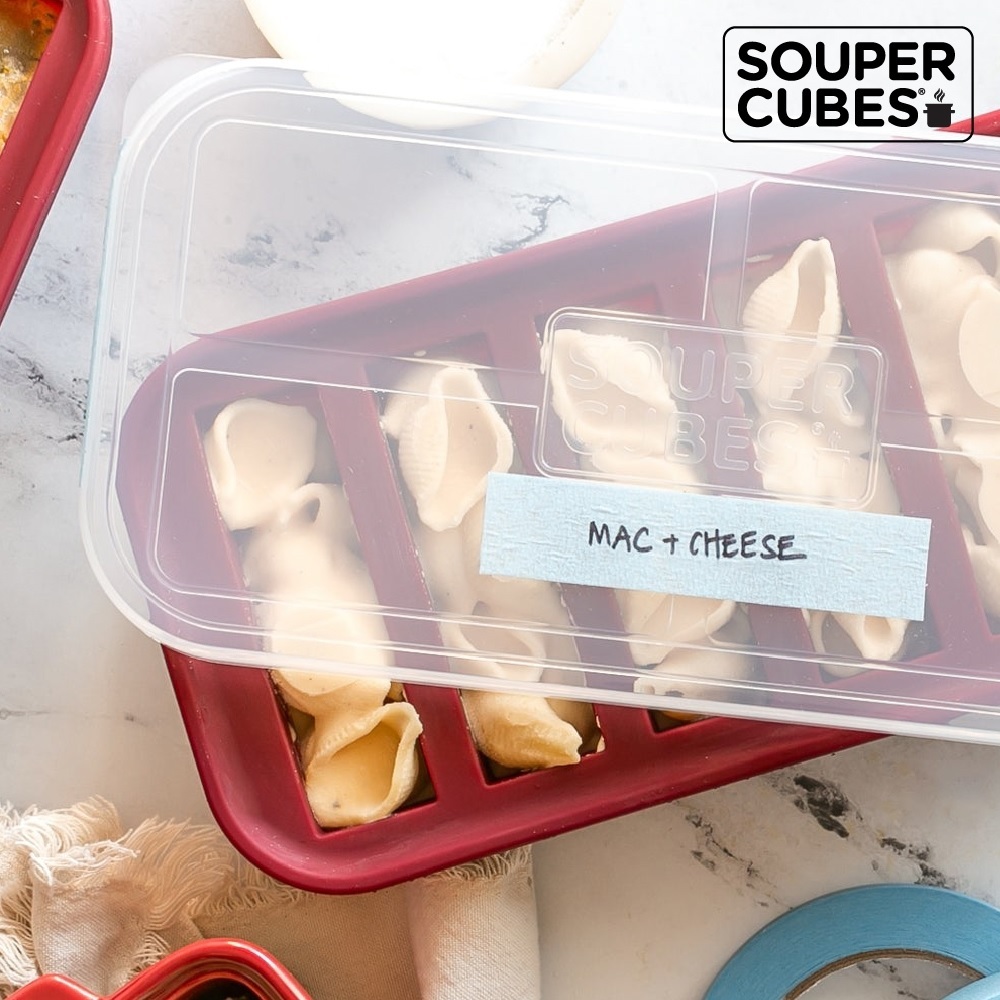 【Souper Cubes】多功能食品級矽膠保鮮盒6格_酒紅色(125ml/格)