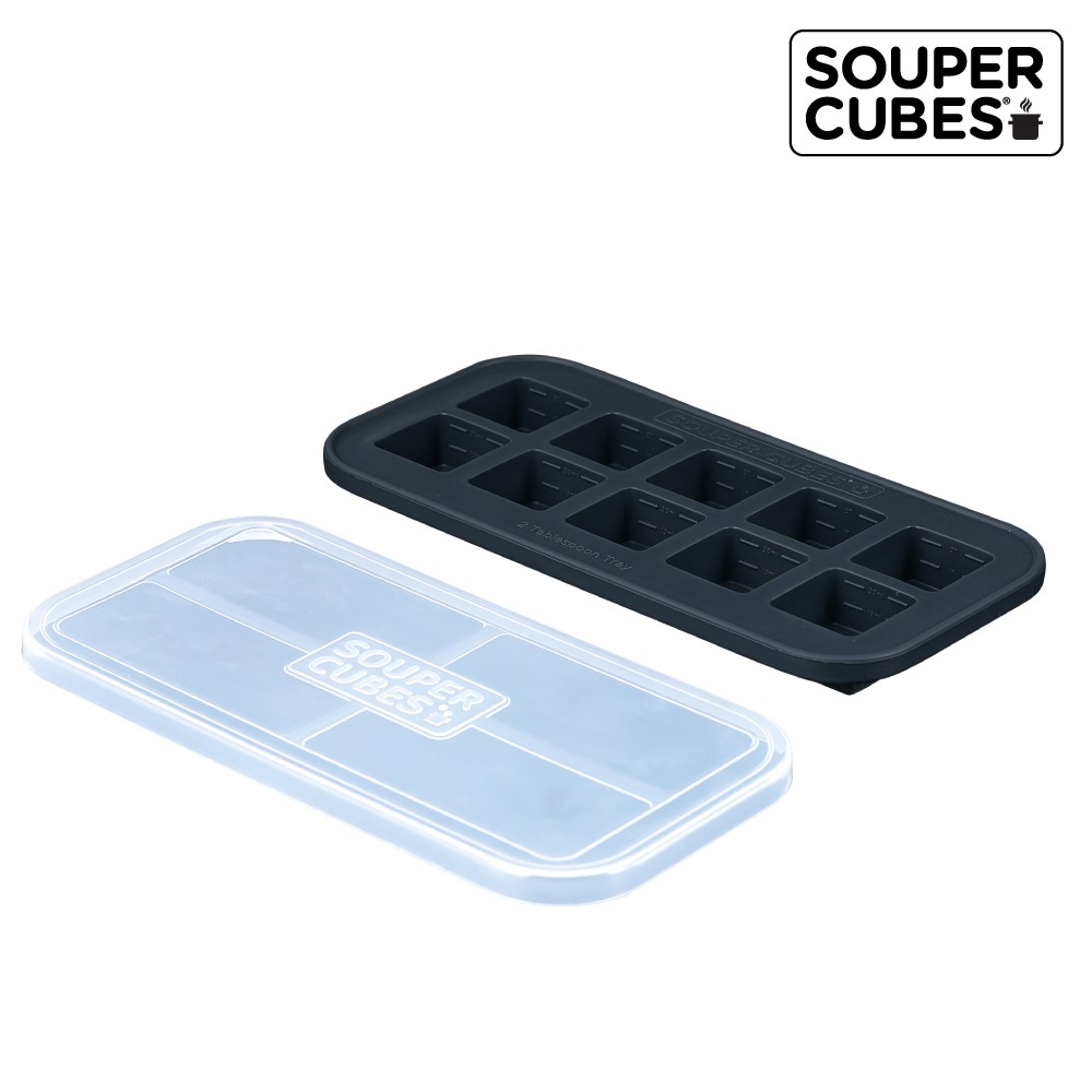 【Souper Cubes】多功能食品級矽膠保鮮盒10格(30ml/格)-曜石灰
