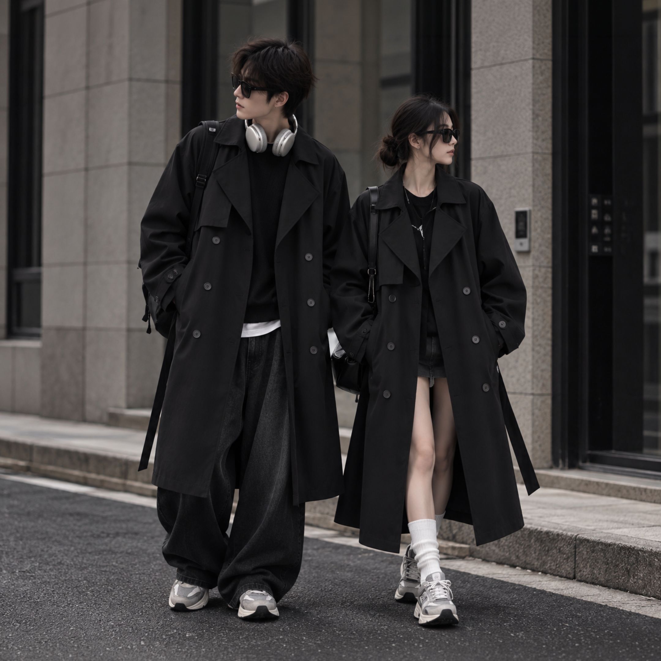 NICEDAY 服飾 代購 Jeep 秋冬 外套 風衣 大衣 冬裝 復古 黑 灰 防寒 P86GMWF308-XL8