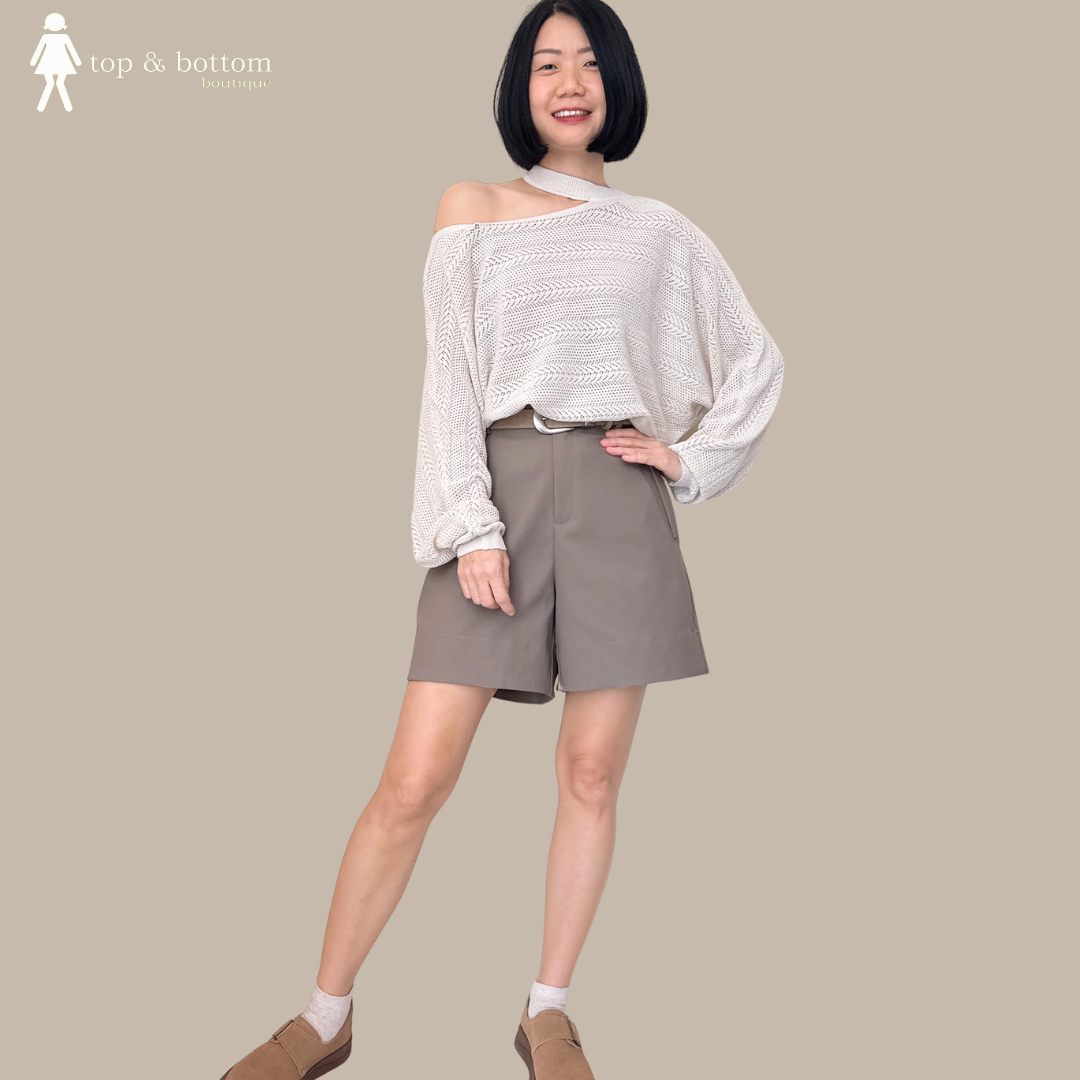 LONG SLEEVE CROCHET BLOUSE WITH CUT OUT NECK