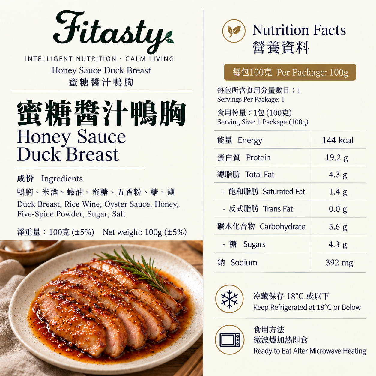 蜜糖醬汁鴨胸