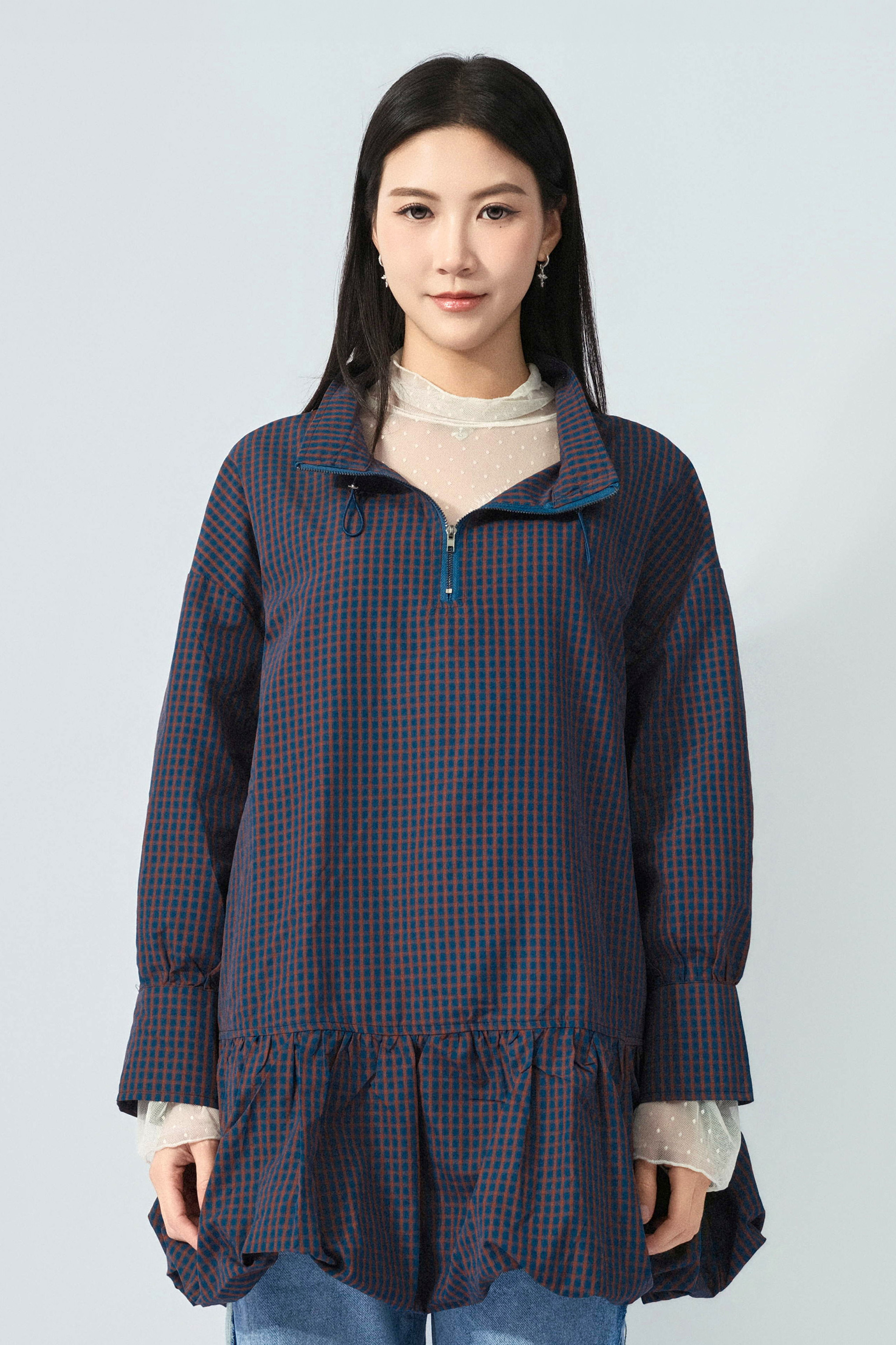 運動風格紋泡腳長上衣（預購產品）