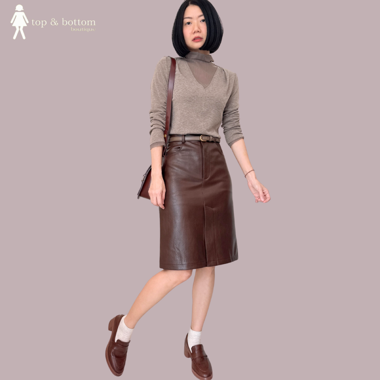 LONG SLEEVE SOFT FABRIC BLOUSE WITH MESH HIGH NECK