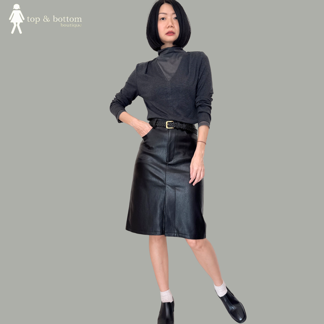 LONG SLEEVE SOFT FABRIC BLOUSE WITH MESH HIGH NECK