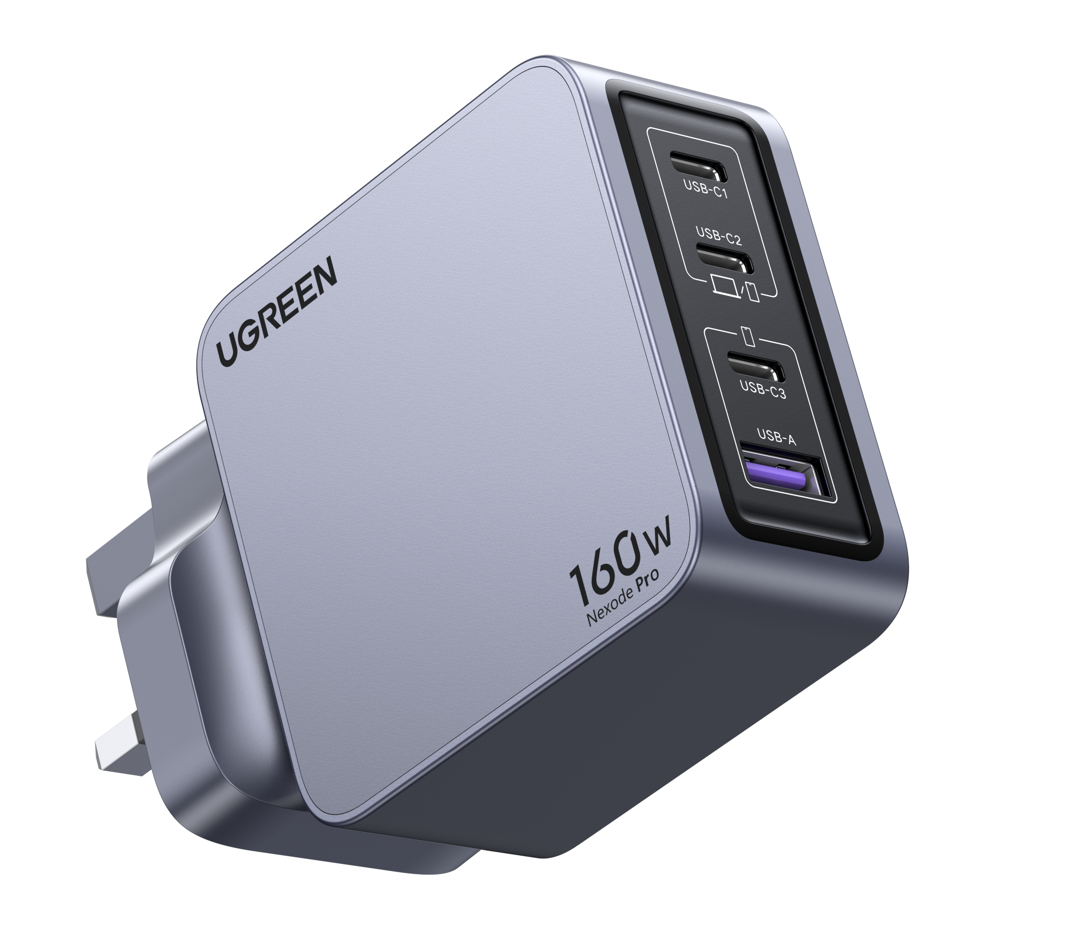 Ugreen Nexode Pro 160W 4-Port 快充充電器-附1.5M Type-C to C線 (英式插頭)