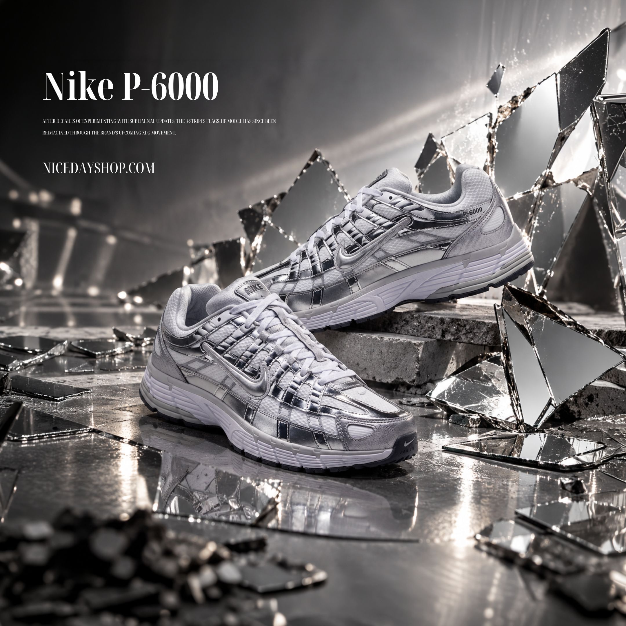 NICEDAY 代購 Nike P-6000 銀 銀白 白銀 亮銀 復古 未來 科技 白 CN0149-100