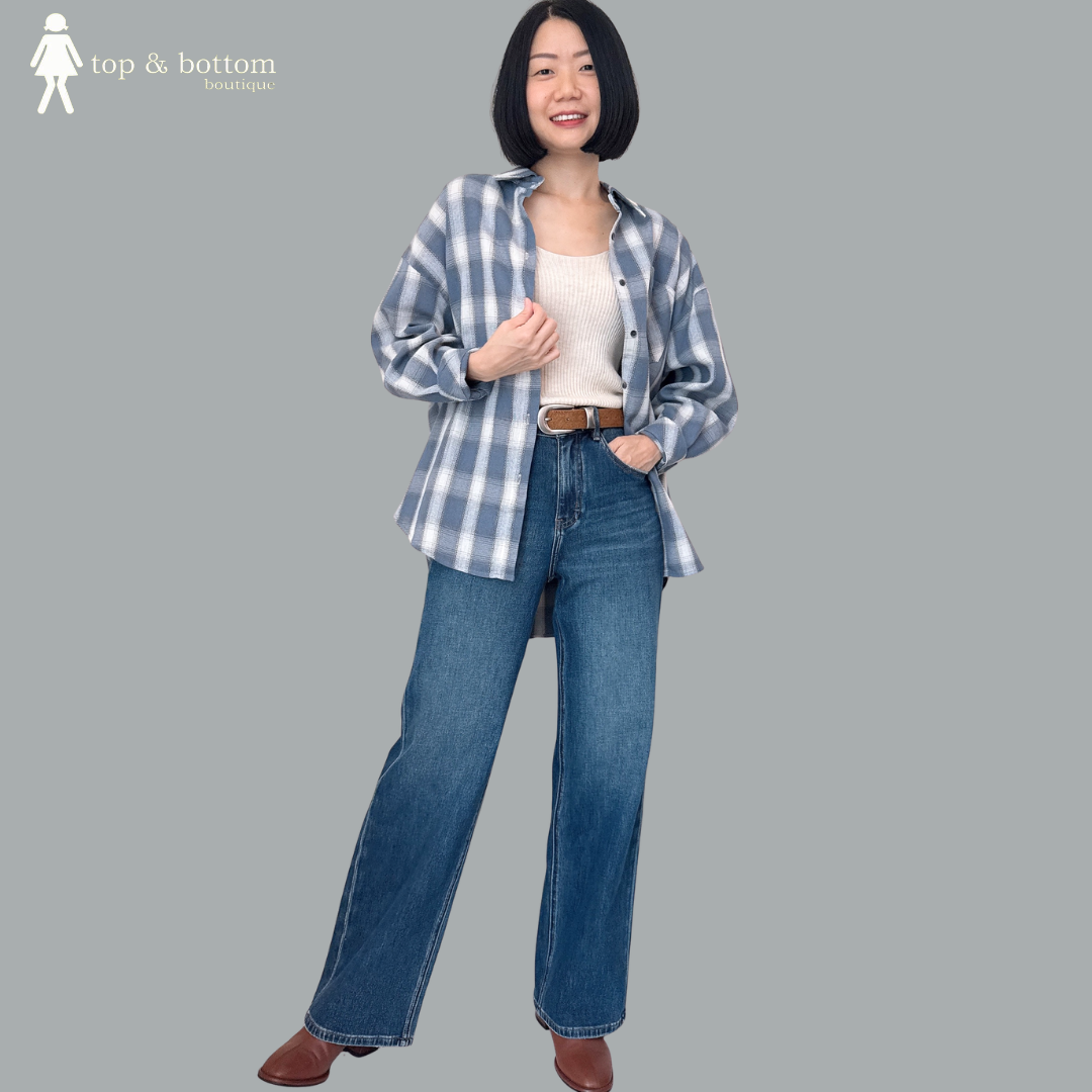 DENIM STRAIGHT CUT ANKLE JEANS